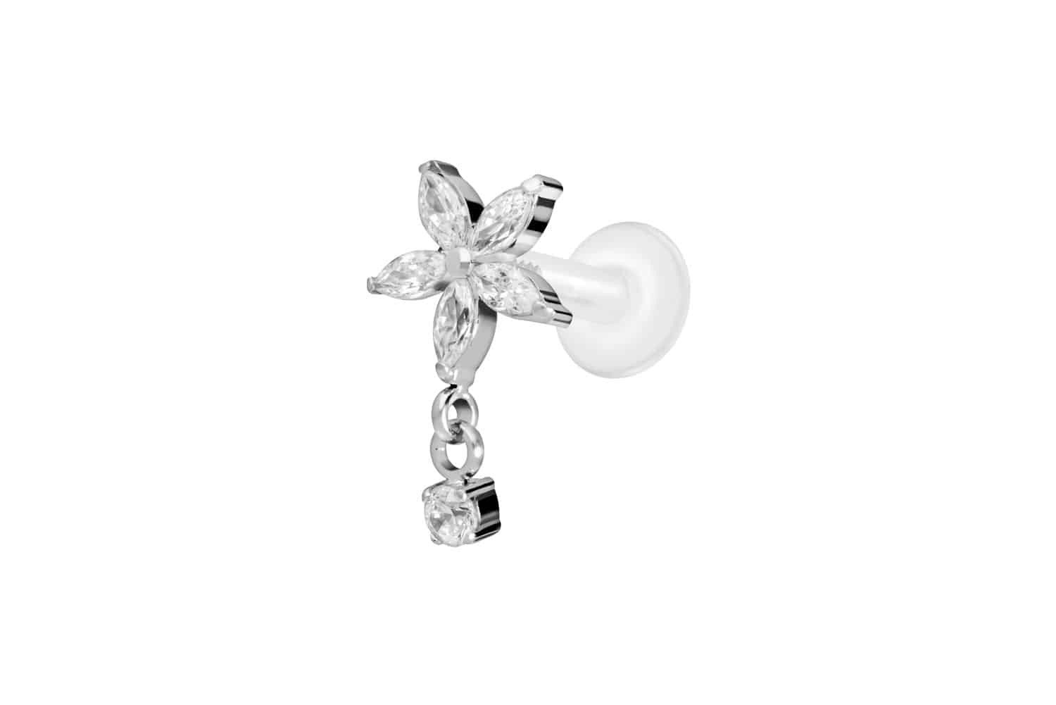 PIERCINGLINE Piercing-Set PTFE Labret mit Innengewinde + Titan-Aufsatz KRIS günstig online kaufen
