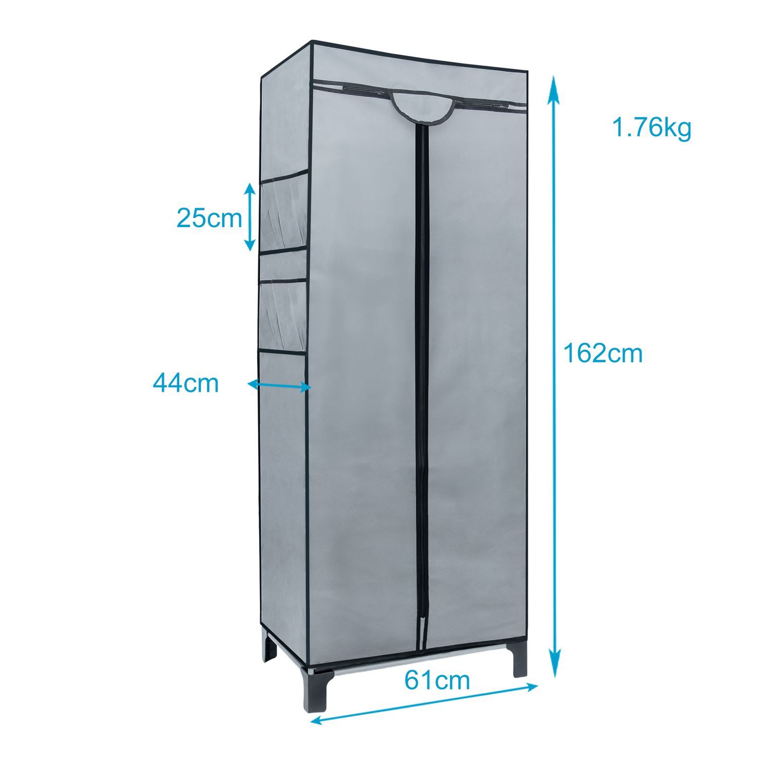 Intirilife Kleiderschrank (Intirilife Faltschrank 68 x 45 x 175 cm in GRAU, günstig online kaufen