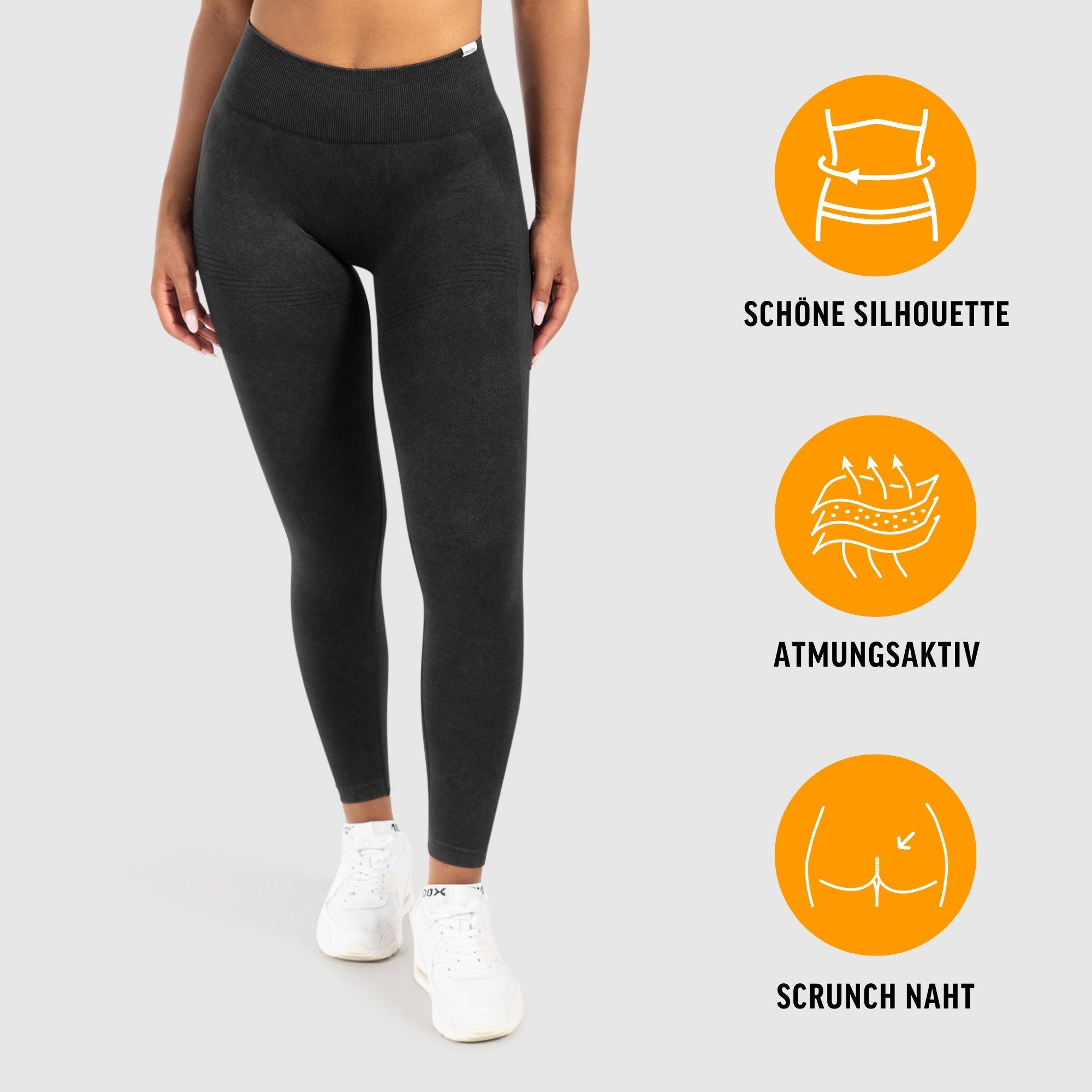 Smilodox Leggings Yune, Scrunch & Batik Optik mit Seamless Naht und Kontur, Fitness Hose elastisch, Blickdicht, komfortabel & stylisch, Gym Yoga Pilates