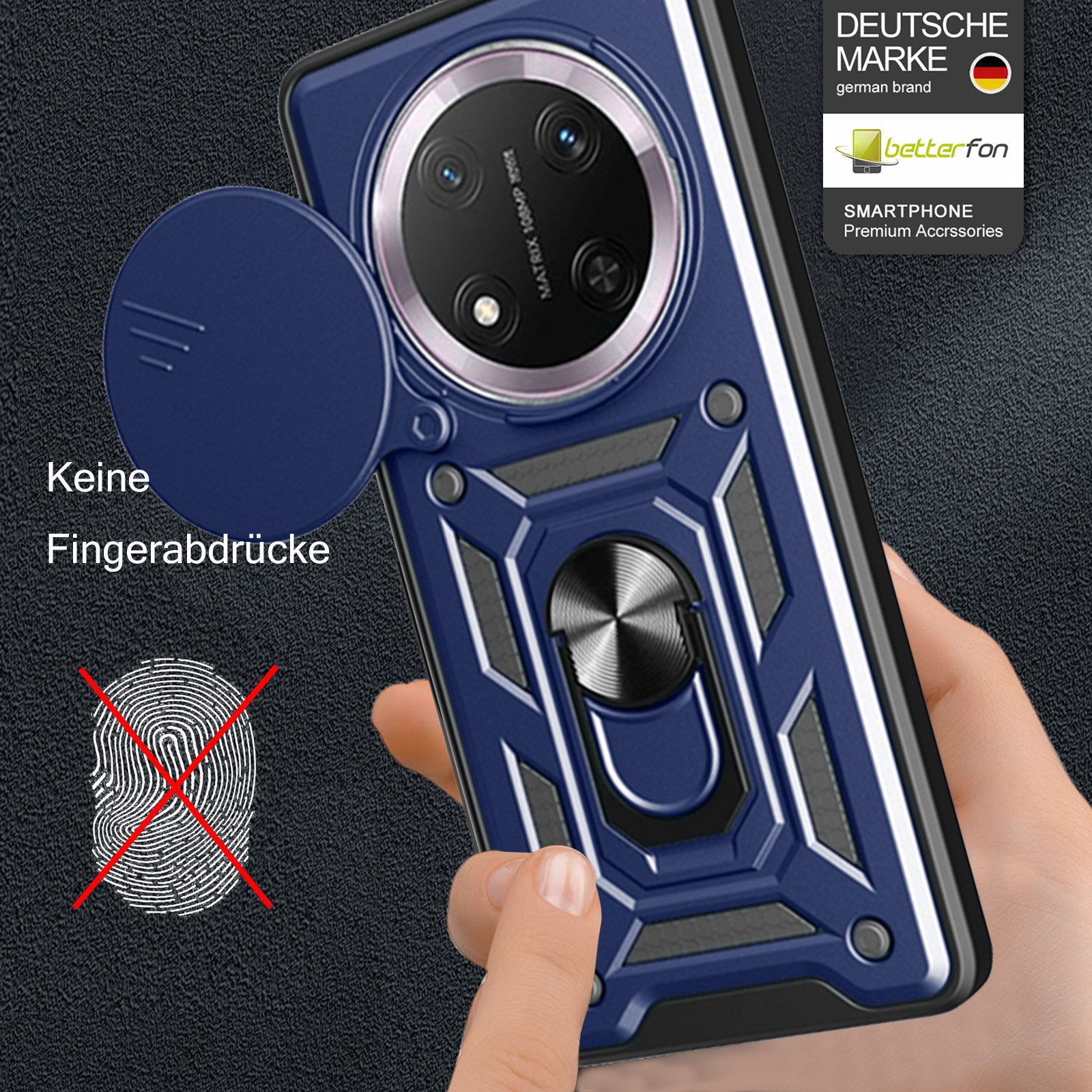 betterfon Handyhülle Panzer Hülle für Honor Magic 7 Lite Outdoor Case mit Kameraschutz, Outdoorhülle mit Ringhalter Smartstand und Silikonkern – Bild 3 von 5
