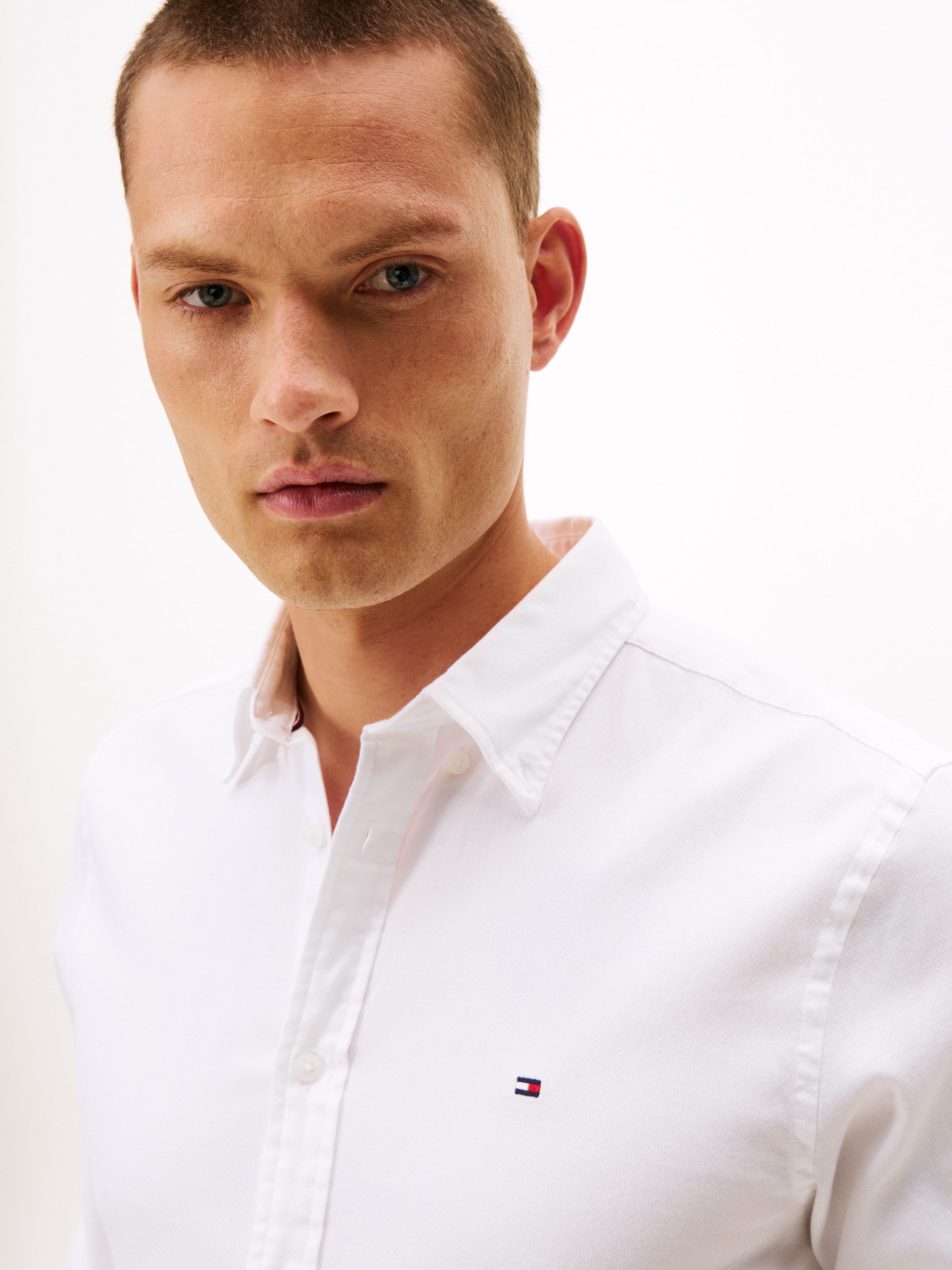 Tommy Hilfiger Langarmhemd DOBBY Slim Fit, günstig online kaufen