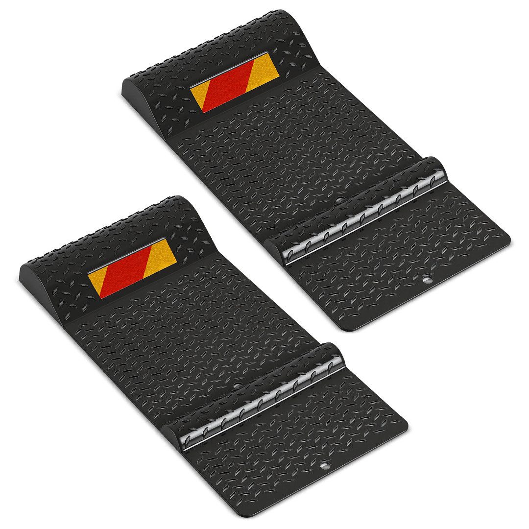 Clanmacy Parkschwelle Parkmatte Auto 2er Set Einparkhilfe Garage Rutschfest PE mit Kleber