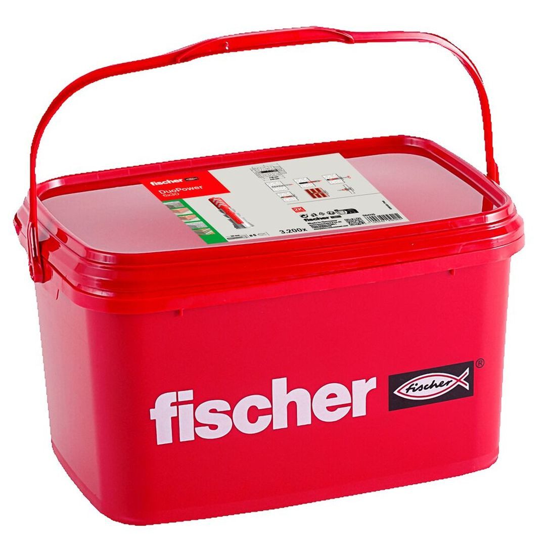 Fischer Universaldübel Allzweckdübel DuoPower 6 x 30 Eimer, (3200-tlg)