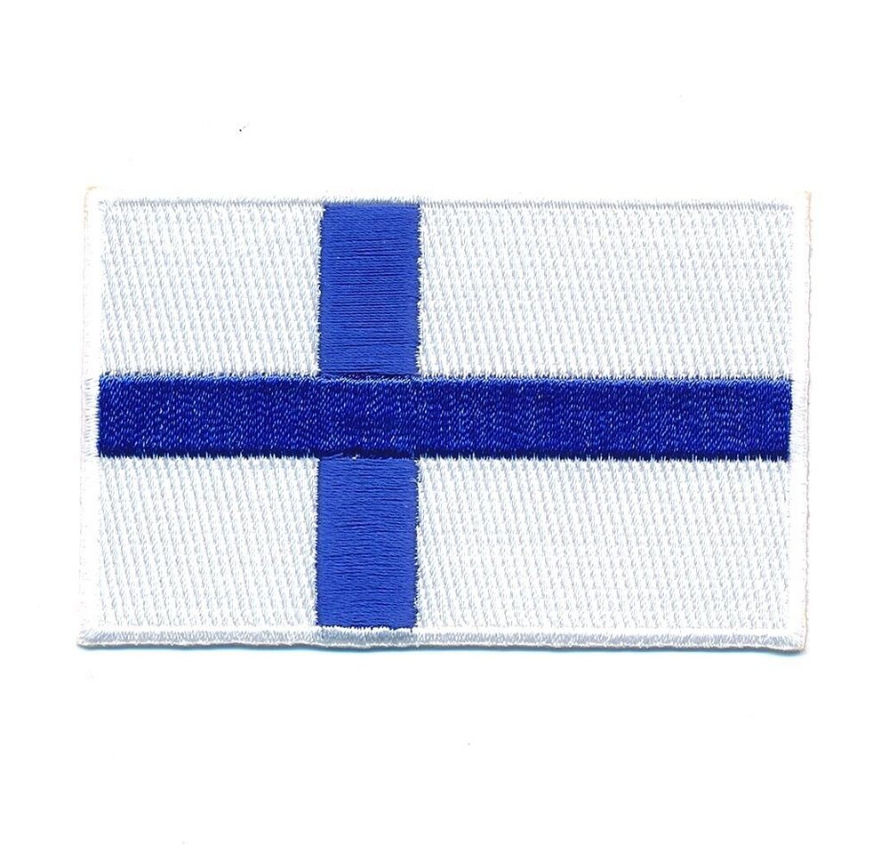 Thumbnail - hegibaer Aufnäher 4 Finnland Flaggen Helsinki Flags Patch Aufnäher Aufbügler Set 1229, (4-tlg., 4 Patches / Größen ca. 8...
