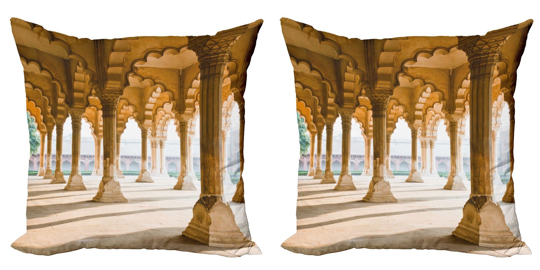 Kissenbezüge Modern Accent Doppelseitiger Digitaldruck, Abakuhaus (2 Stück), Digital Agra Fort Säule