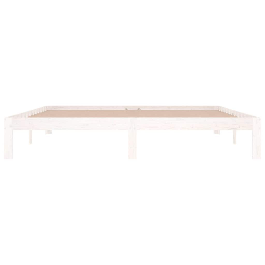 vidaXL Bett Massivholzbett Weiß 180x200 cm
