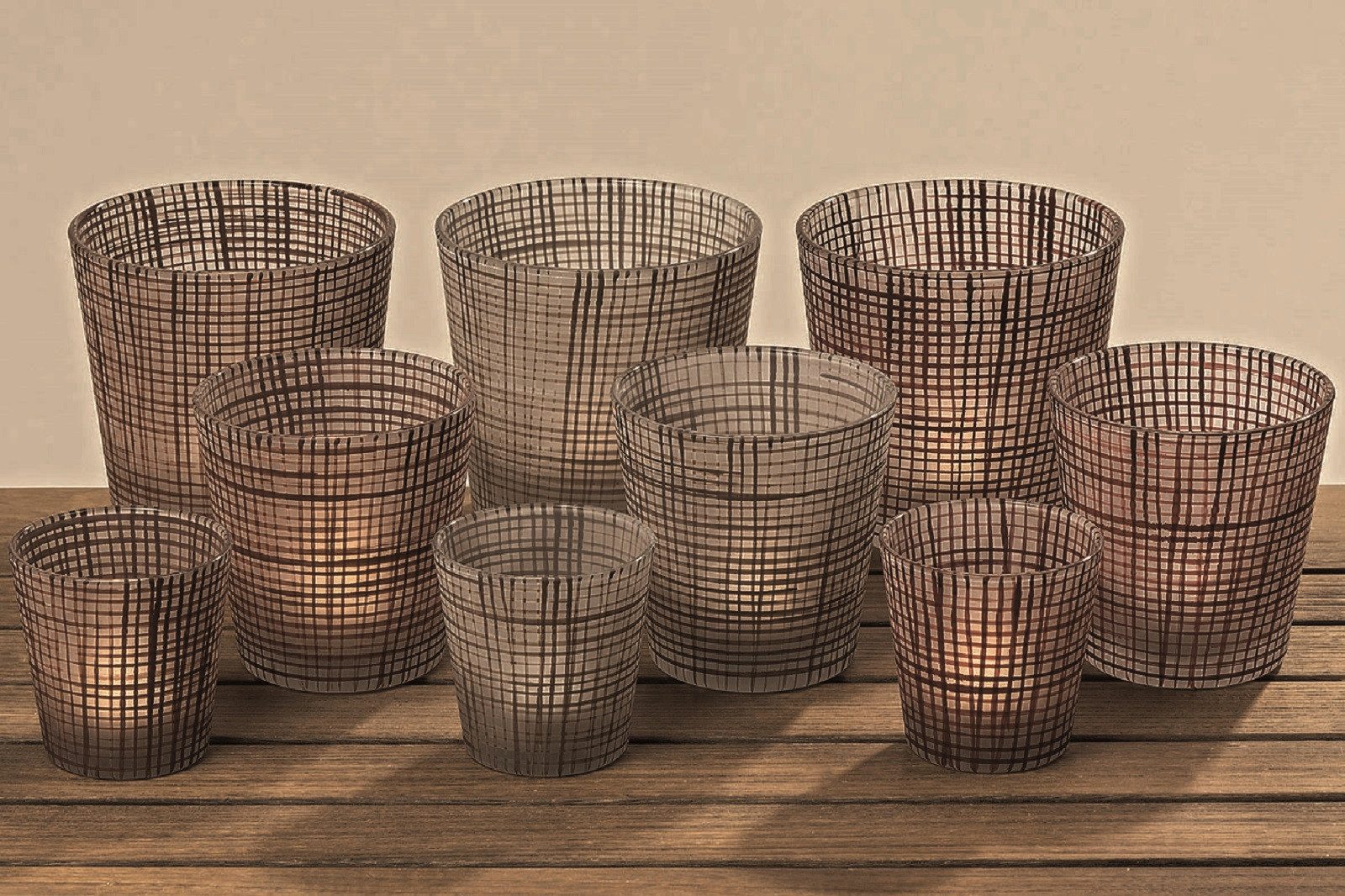 BOLTZE GRUPPE GmbH Teelichthalter Teelichthalter Jena 3 sortiert Glas lackiert H.8 cm Ø.8 cm 3er Set