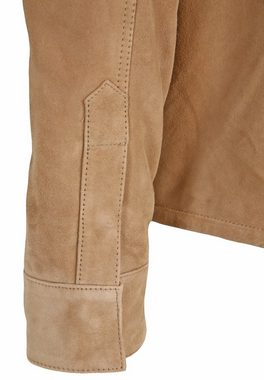 Goosecraft Lederjacke Jacke in Hemd-Optik (1-St) mit Ziernähten