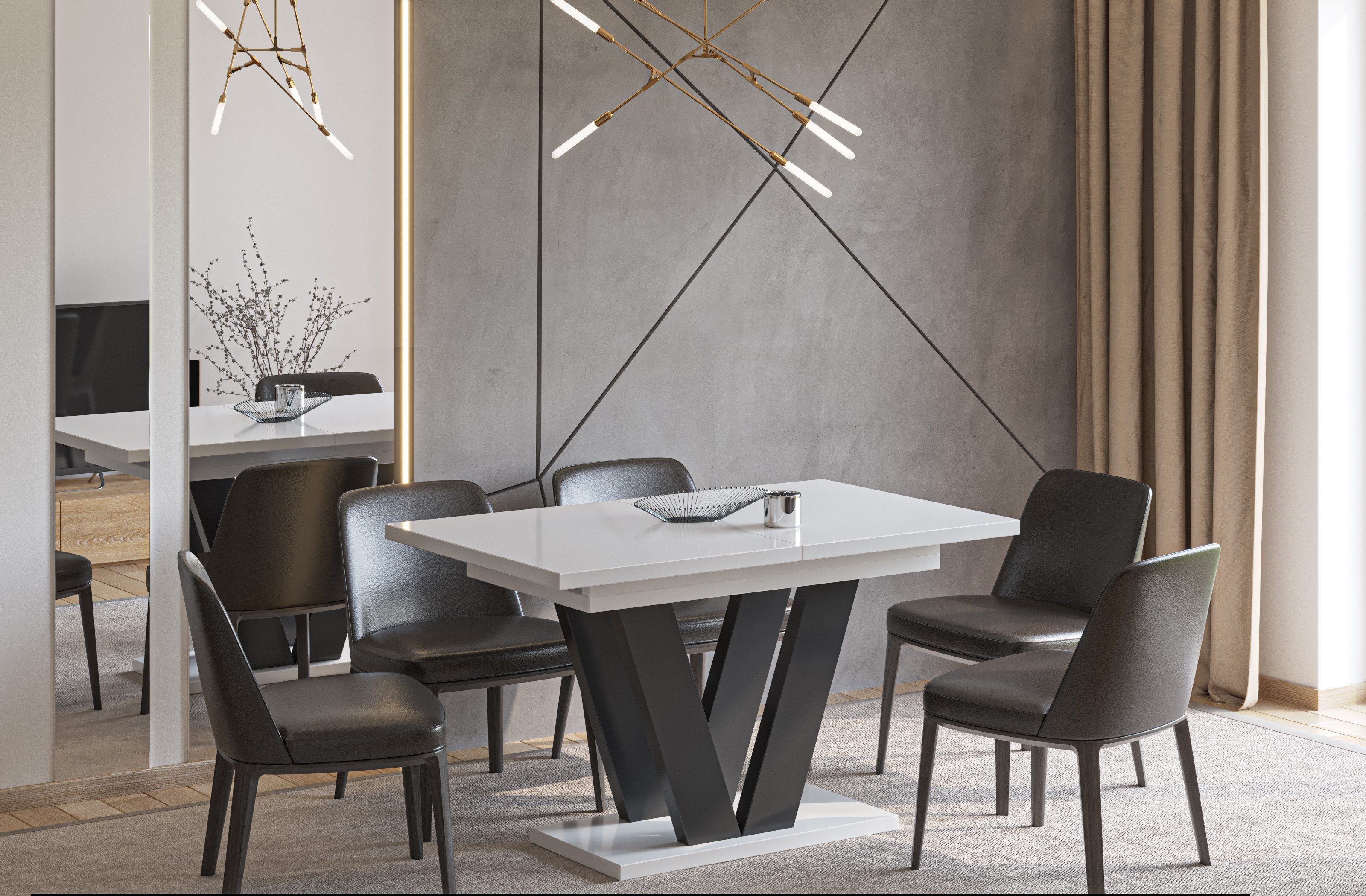 Endo-Moebel Esstisch Lara Esstisch 130–210cm ausziehbar für 8 Personen Tisc günstig online kaufen