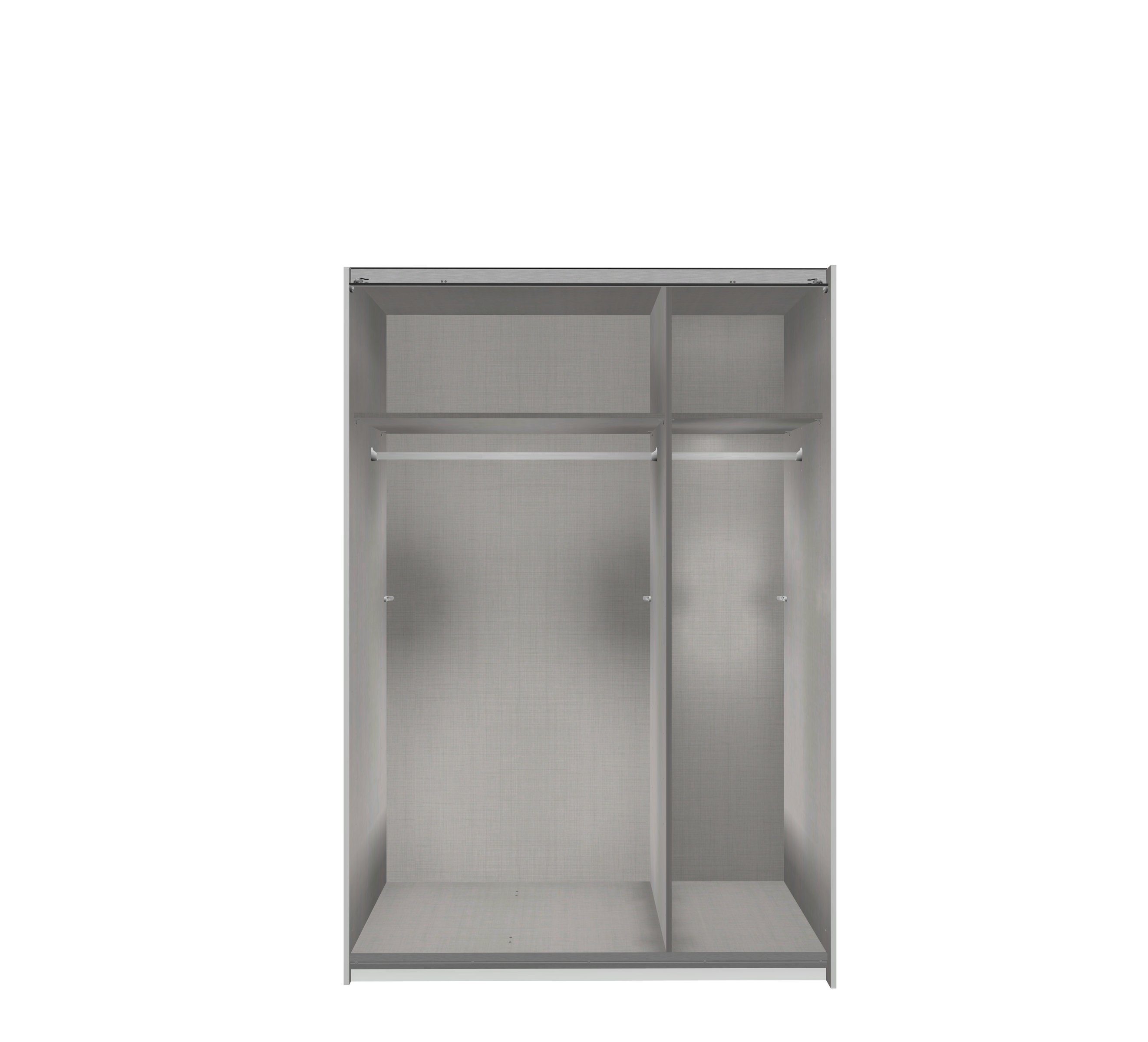 freiraum 135x198x64 und 2 cm) Kleiderschrank (B/H/T: Weiß Baden 2 mit in Türen Einlegeböden