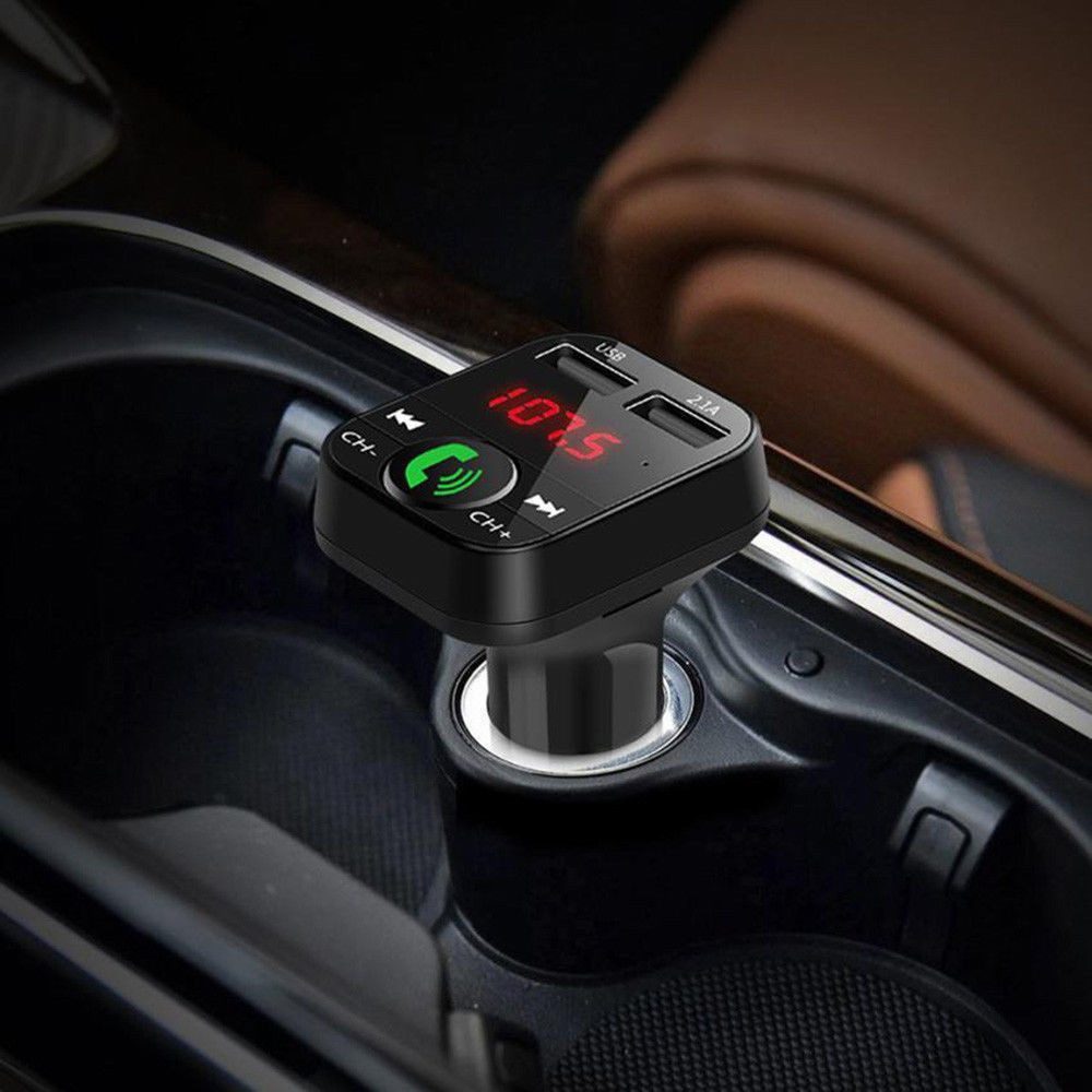 FELIXLEO Zigarettenanzünder-Verteiler FM Transmitter KFZ Dual USB Bluetooth Auto Ladegerät Handy (1-St)