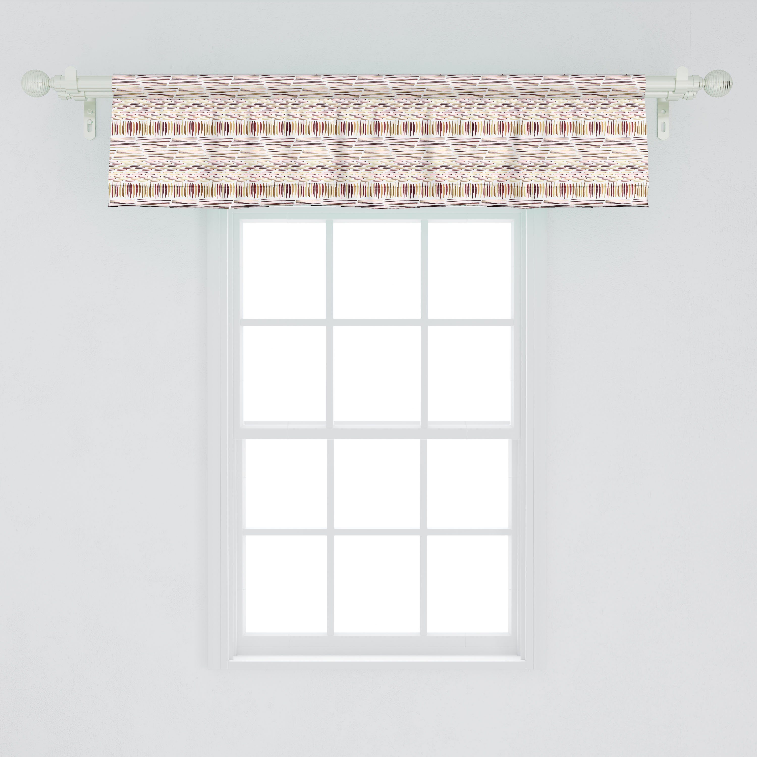 Microfaser, Kreise Abakuhaus, Volant Stangentasche, Dekor Küche für Scheibengardine Abstrakt mit Strokes Schlafzimmer Vorhang