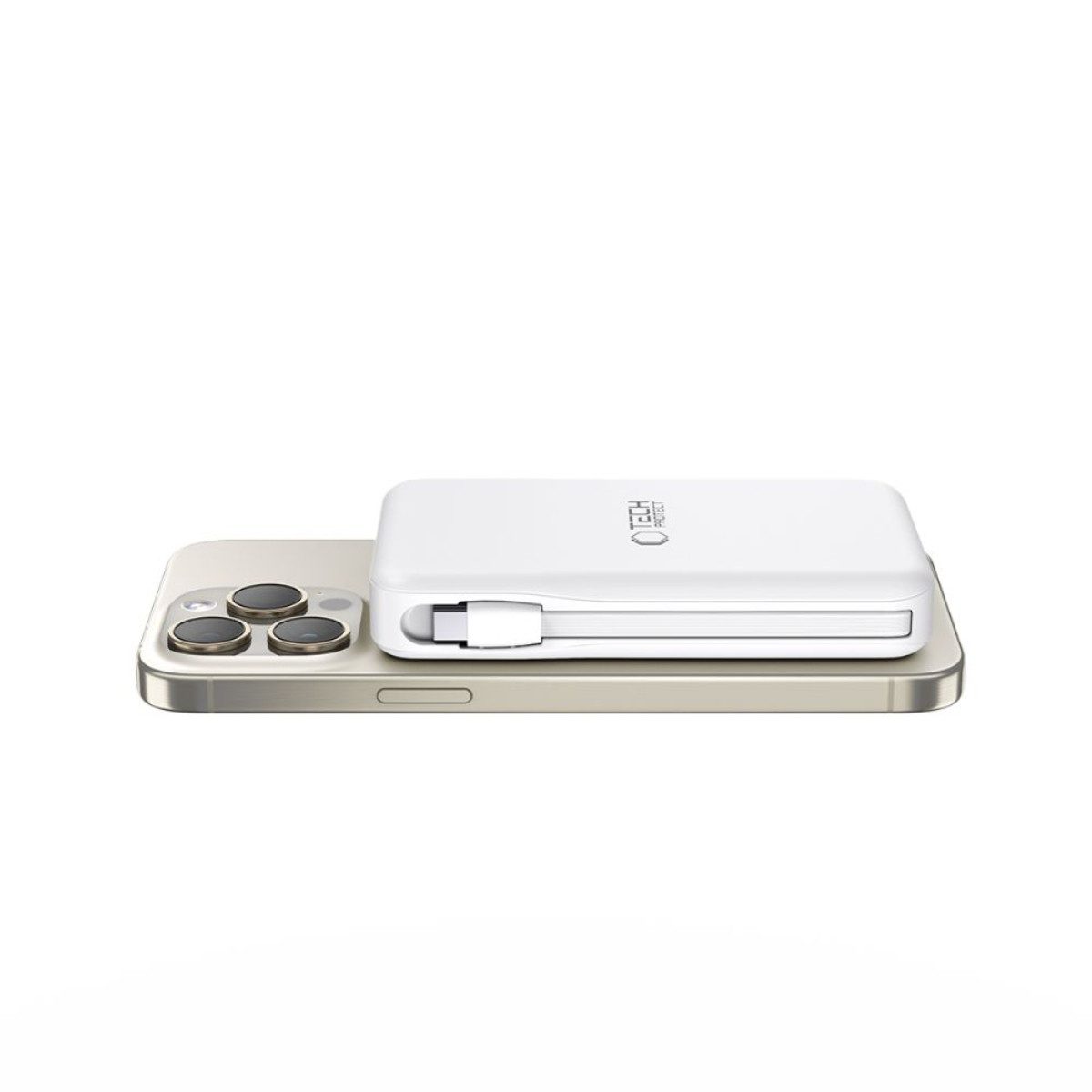 TECH PROTECT PB31 Powerbank LifeMag PB31 10000 mAh, MagSafe-Powerbank mit integrierten Kabeln und LED-Ladestandsanzeige