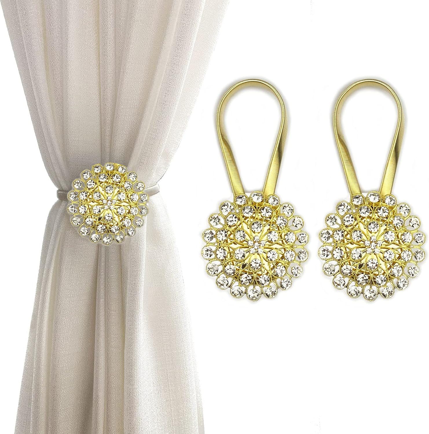 LIANNA Raffhalter Magnetische Raffhalter 2 Stück, handgefertigt Boho-Deko für Vorhänge, (Set, 2-tlg., Magnetische Raffhalter 2 Stück, handgefertigt Boho-Deko für Vorhänge)