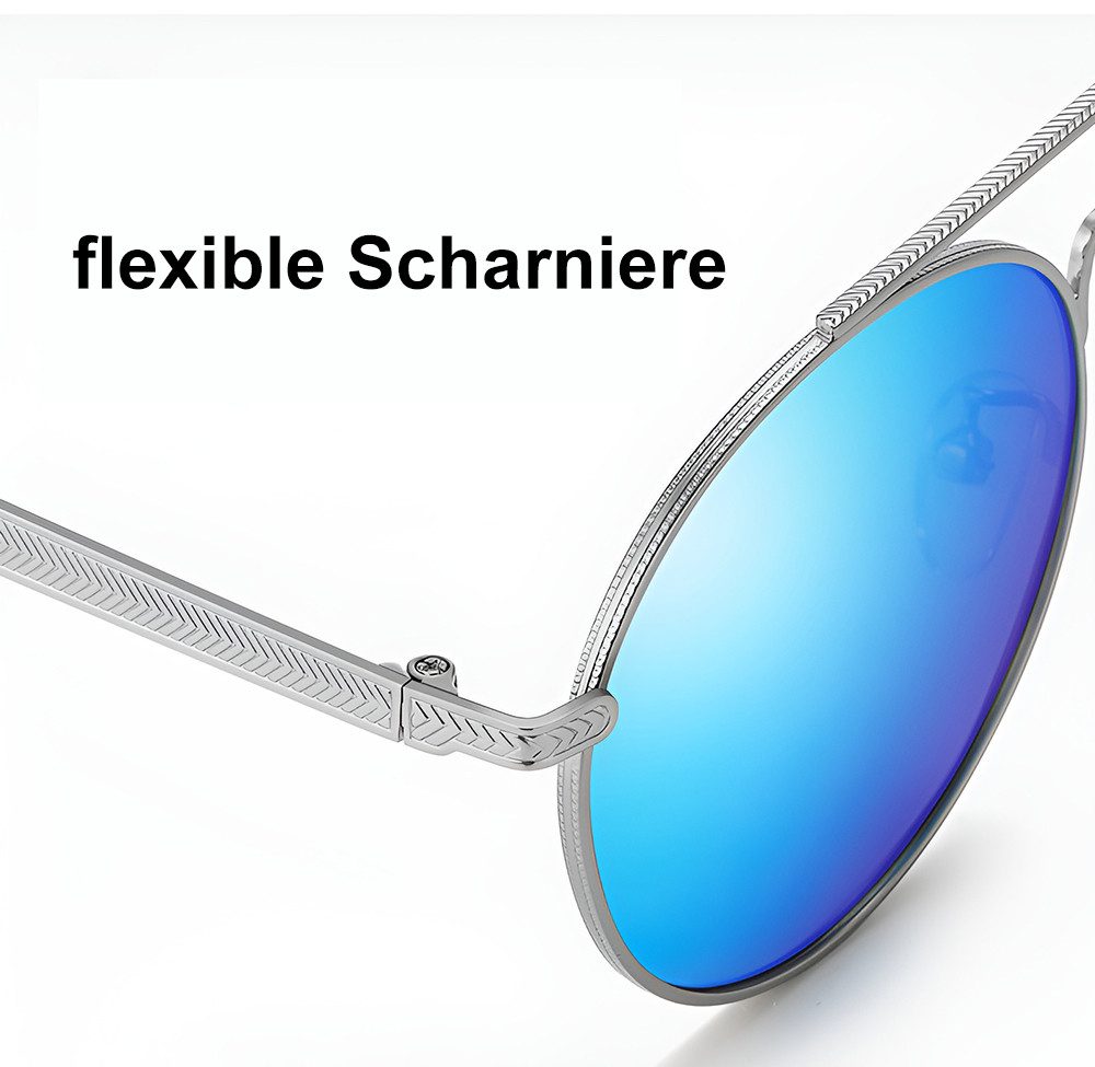 PACIEA Sonnenbrille Herren UV Schutz Doppelbalkenrahmen Metall Outdoor