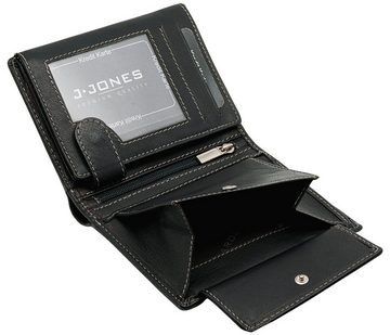 J.Jones Geldbörse aus echtem Leder im Hochformat, mit RFID Schutz