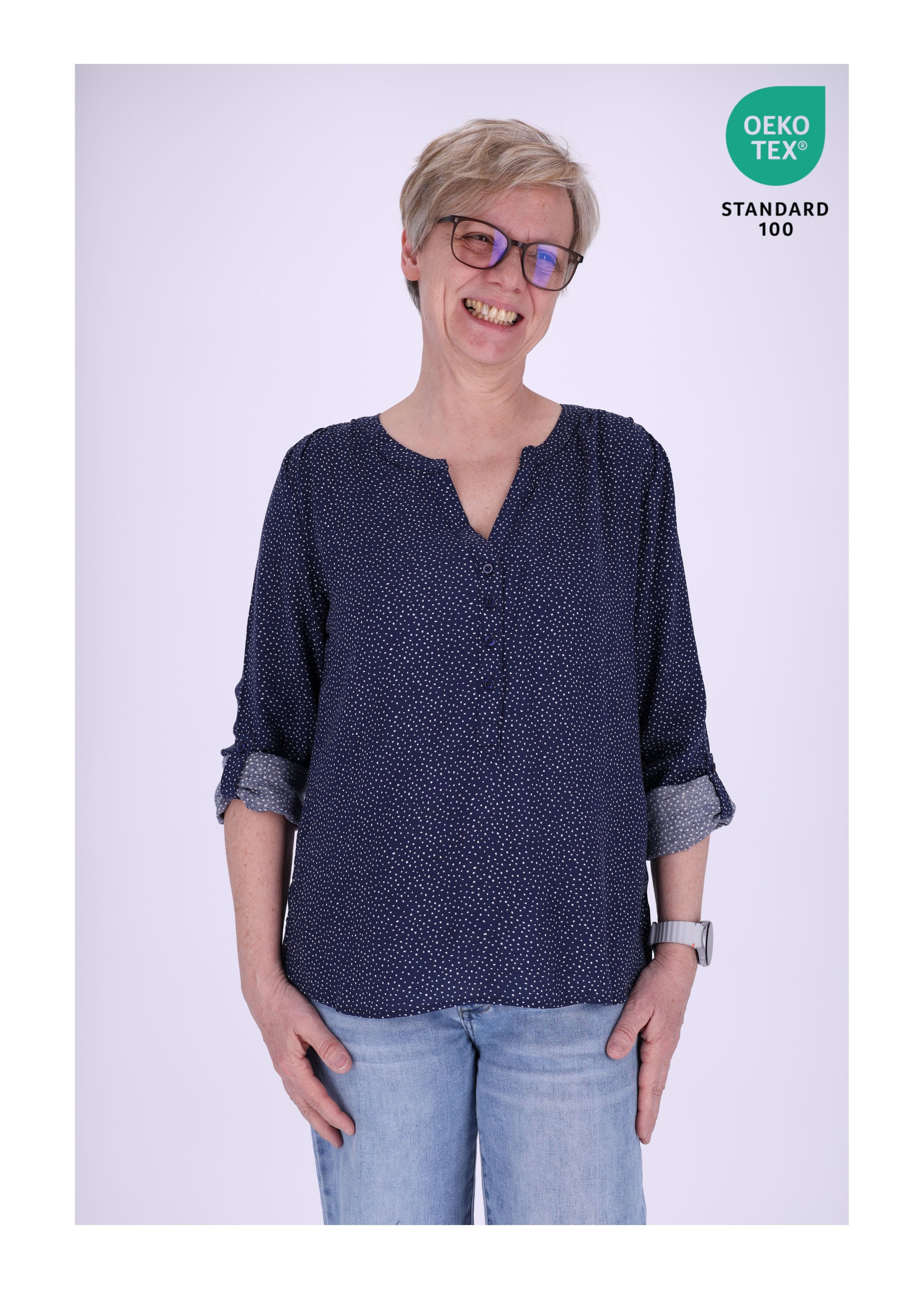 SPLASH OF COLOR Klassische Bluse Schlupfbluse Minimal Print kleine Punkte