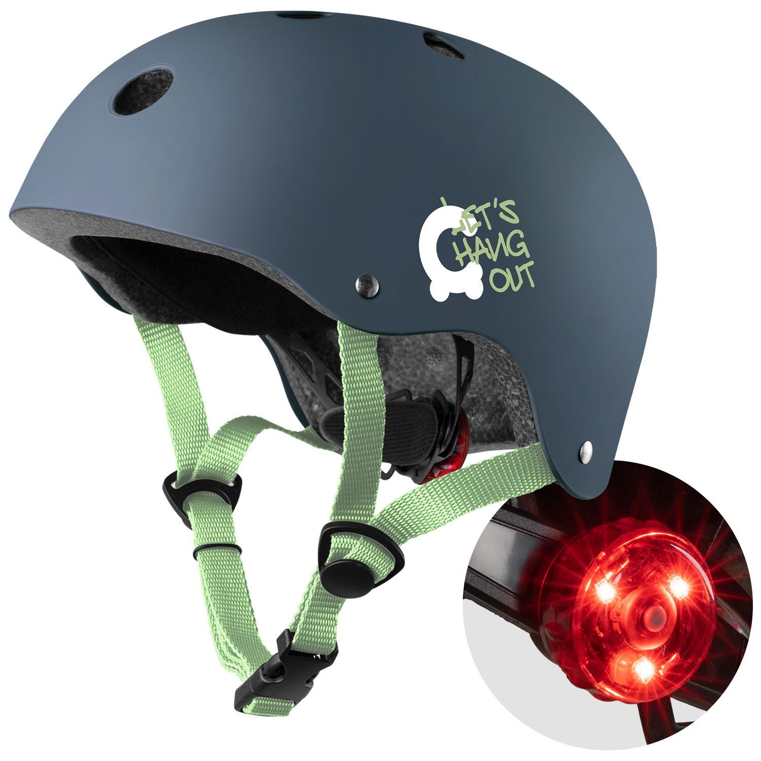 Cariboo Kinderhelm CARIBOO LED-Licht verstellbar 48-52cm EN1078