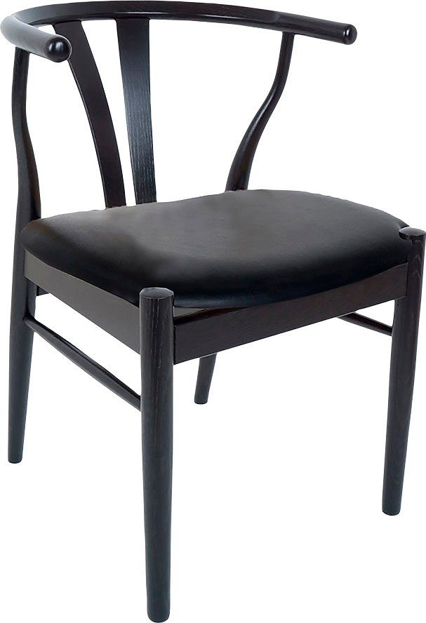 Hammel Furniture Holzstuhl »Findahl by Hammel Freja« (Set, 2 Stück), aus lackierter, schwarzer Eiche, Sitz mit schwarzem Leder gepolstert. Dänische Handwerkskunst-kaufen