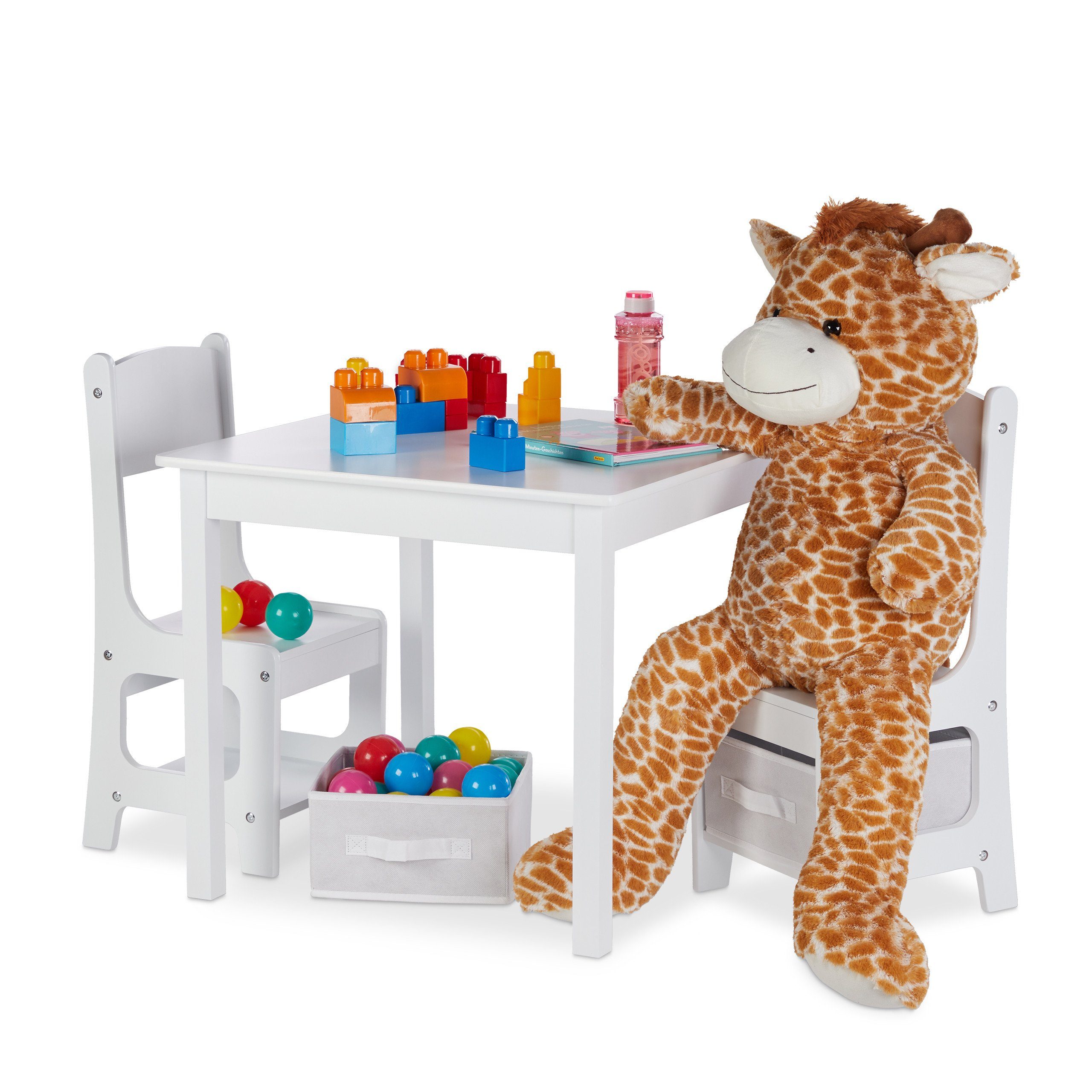relaxdays Kindersitzgruppe »Kindertisch mit Stühlen und Stauboxen« online  kaufen | OTTO