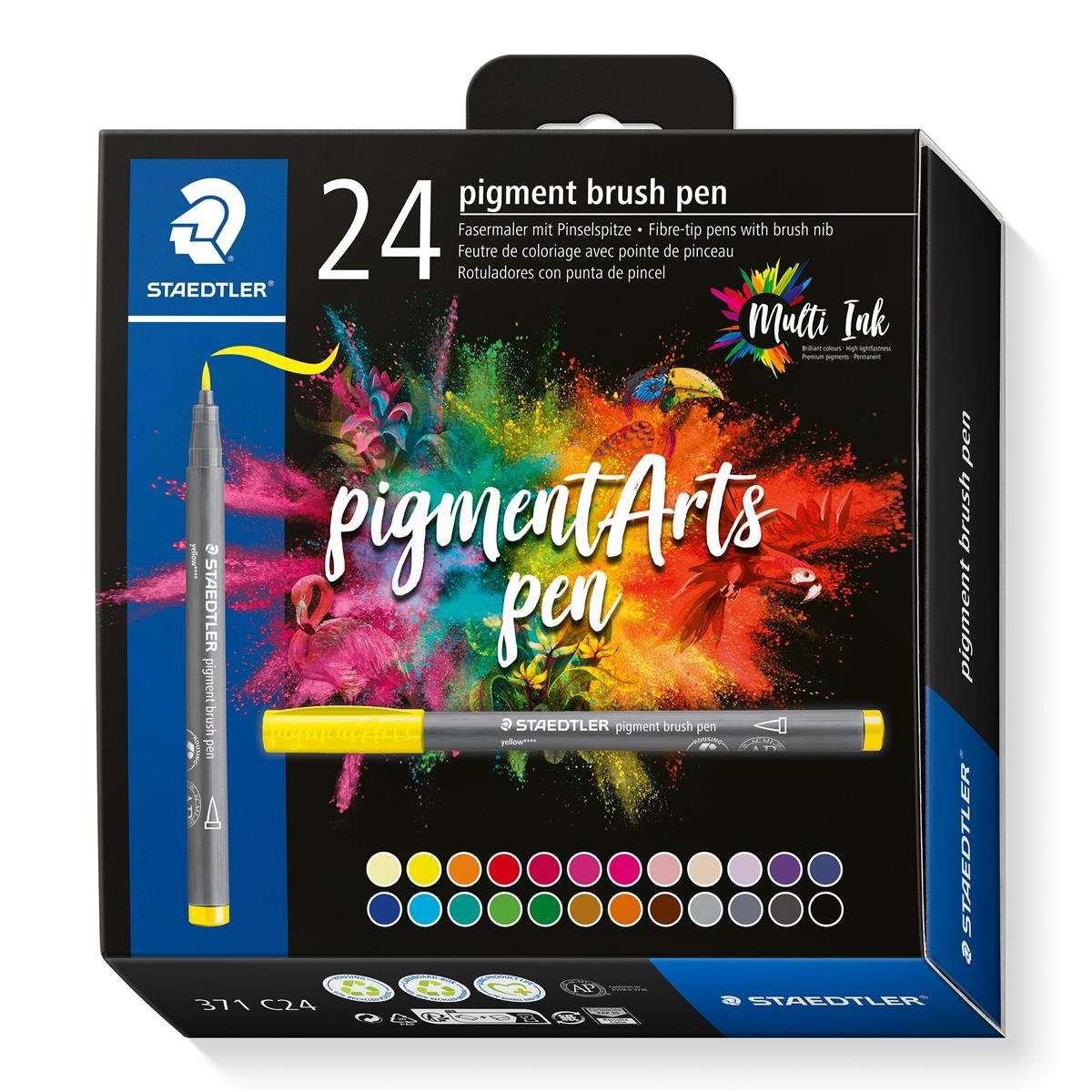 24er STAEDTLER - brush Colours pen Pinselstift Kartonetui pigment STAEDTLER