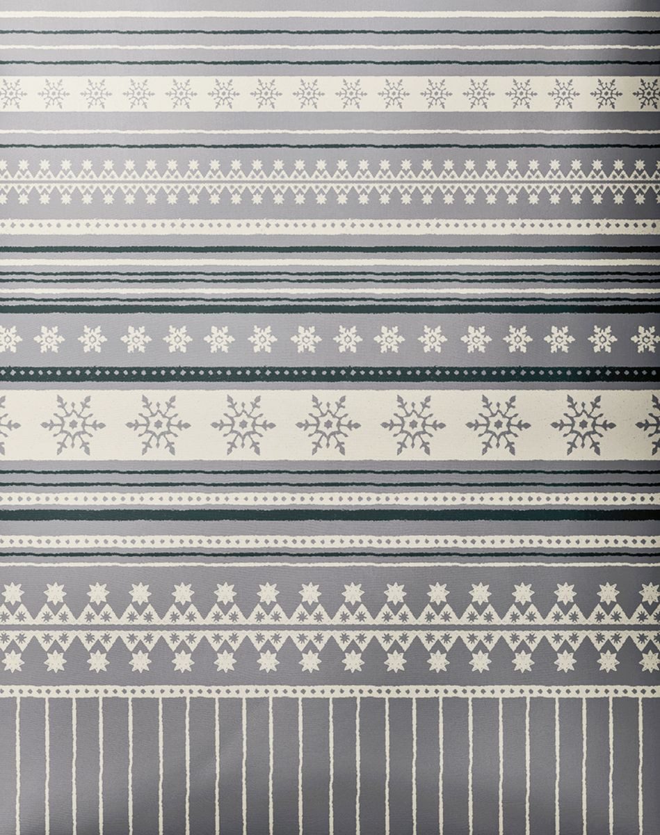 JACK Bettwäsche 135x200cm Schneeflocken Grau Offwhite, günstig online kaufen