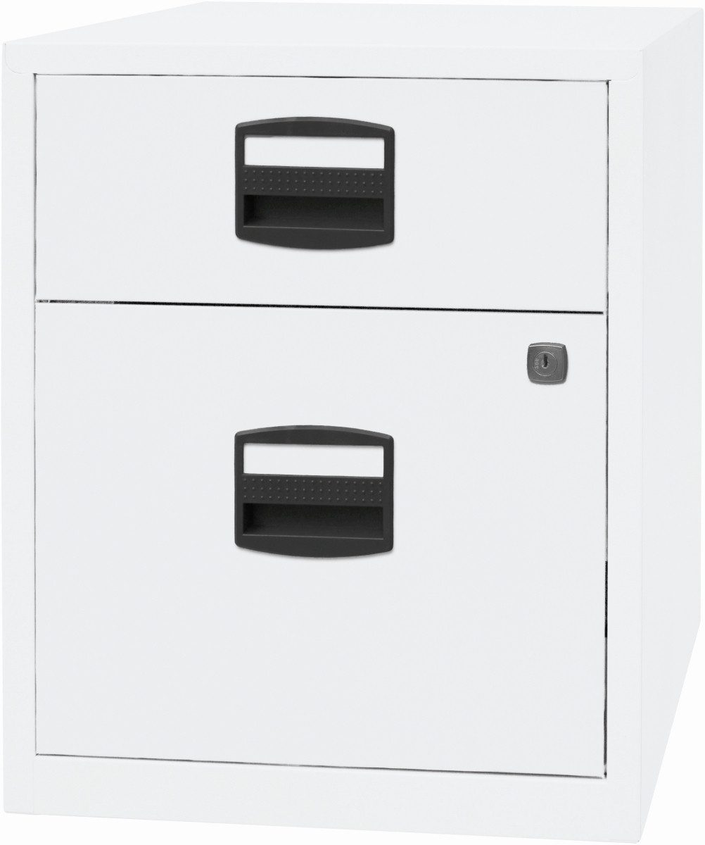 Bisley Home Hängeregisterschrank Hängeregistraturschrank 2 Schübe 1-bahnig verkehrsweiß