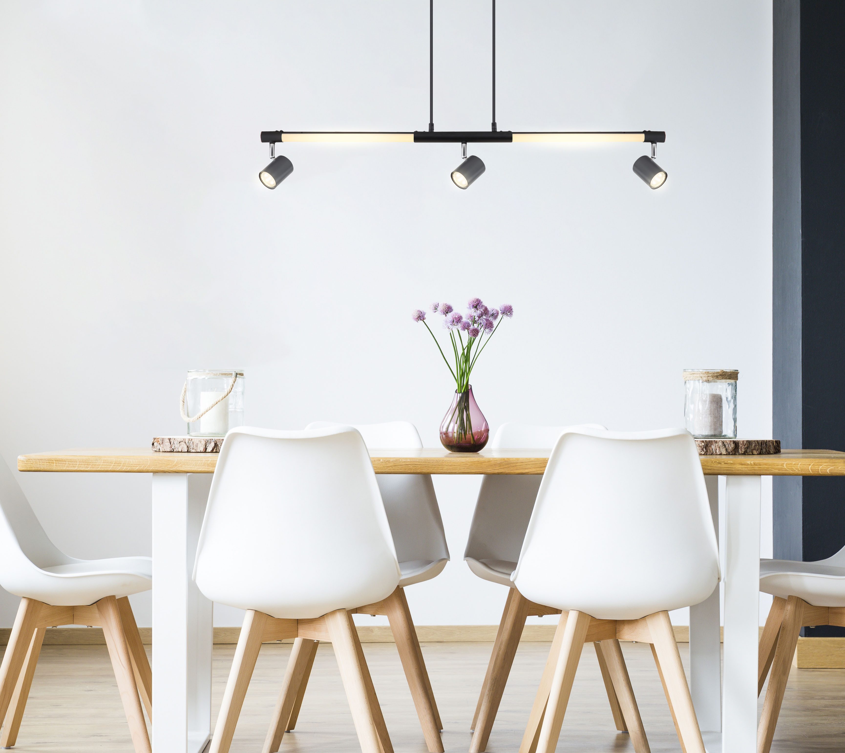 GLOBO LIGHTING LED Pendelleuchte HL, LED fest integriert, Warmweiß, Hängelampe/Hängeleuchte/Wohnzimmer/Esstisch/elegant