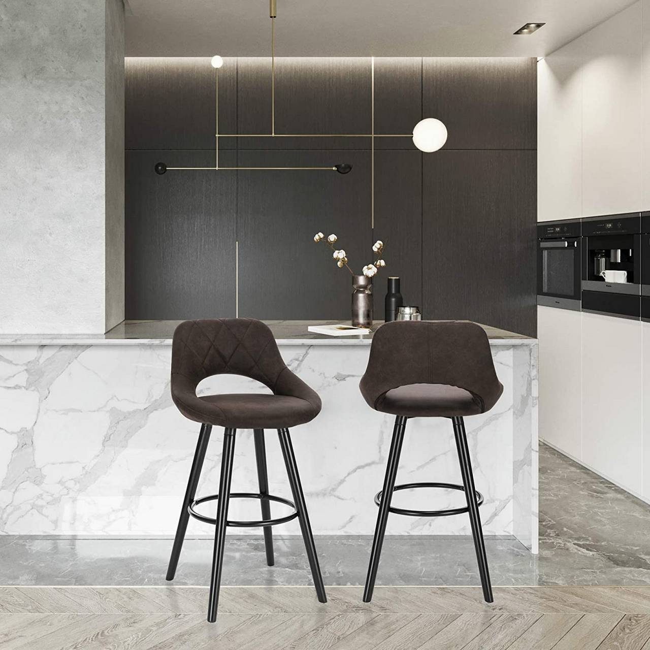 Woltu Barhocker (2 St), Barstuhl Tresenhocker mit Lehne und Fußstütze günstig online kaufen