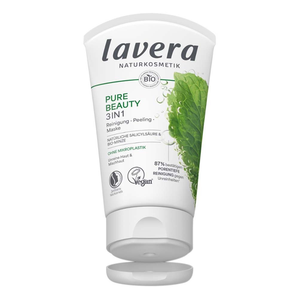 lavera Gesichtspeeling Pure Beauty - 3in1 Reinigung, Peeling, Maske 125ml