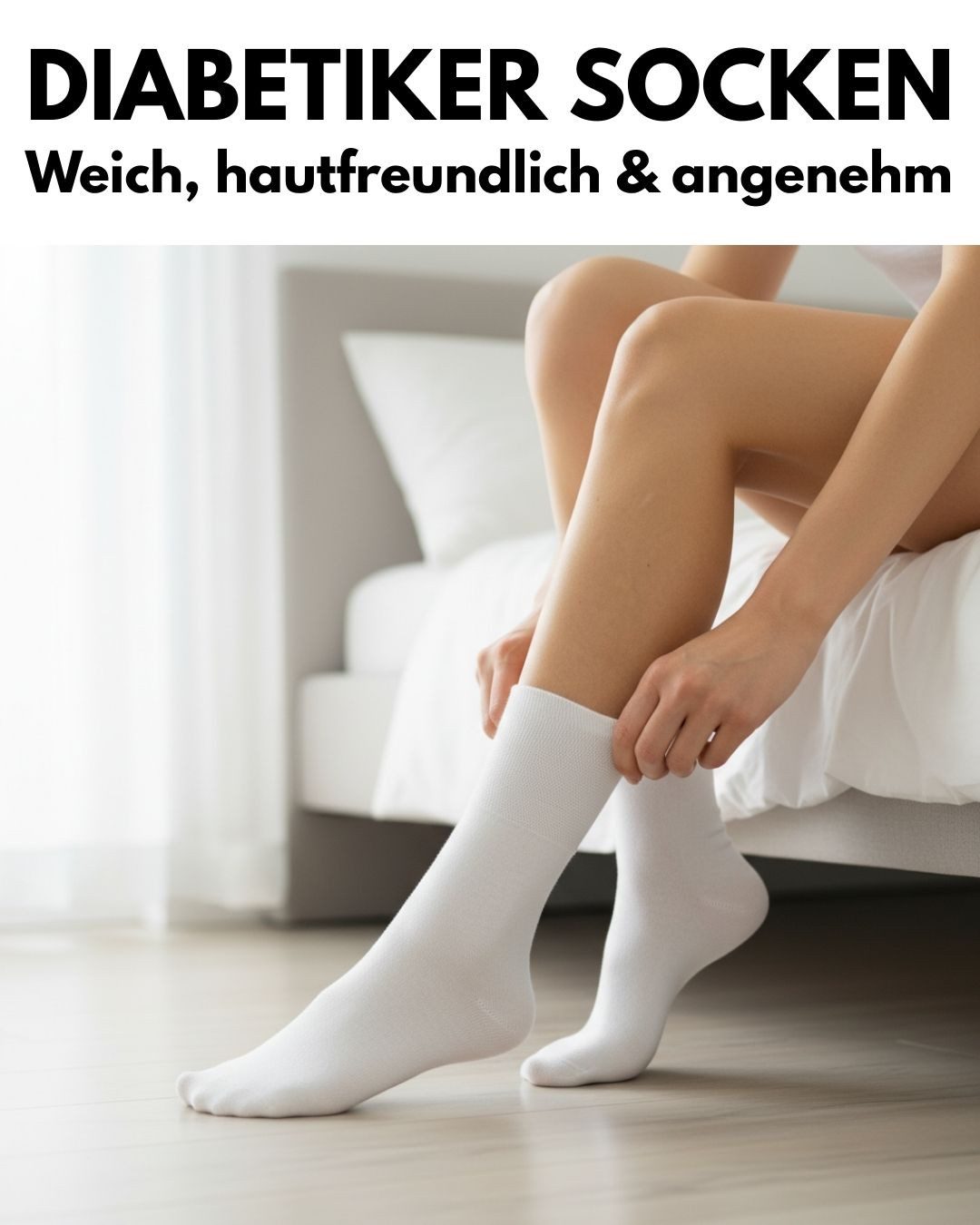 sockenkauf24 Diabetikersocken ohne Gummibund 97% Baumwolle mit Komfortbund ohne Naht (Weiß, 6-Paar, 35-38) Diabetiker Socken ohne Gummi für Damen & Herren