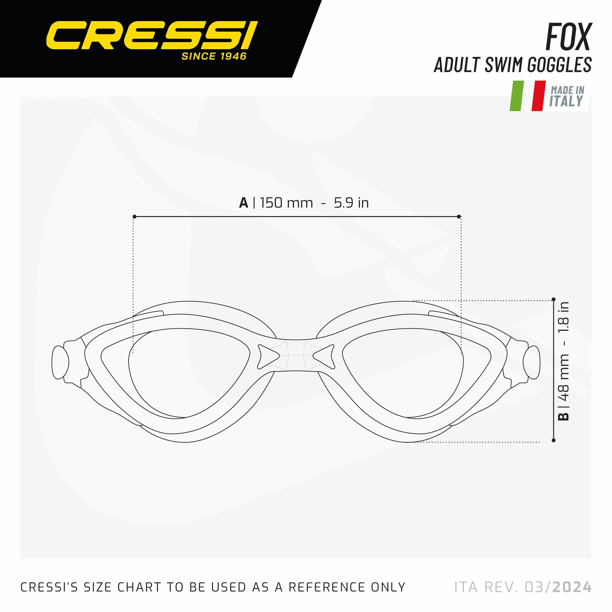 Cressi Schwimmbrille Fox Schwimmbrille - Black