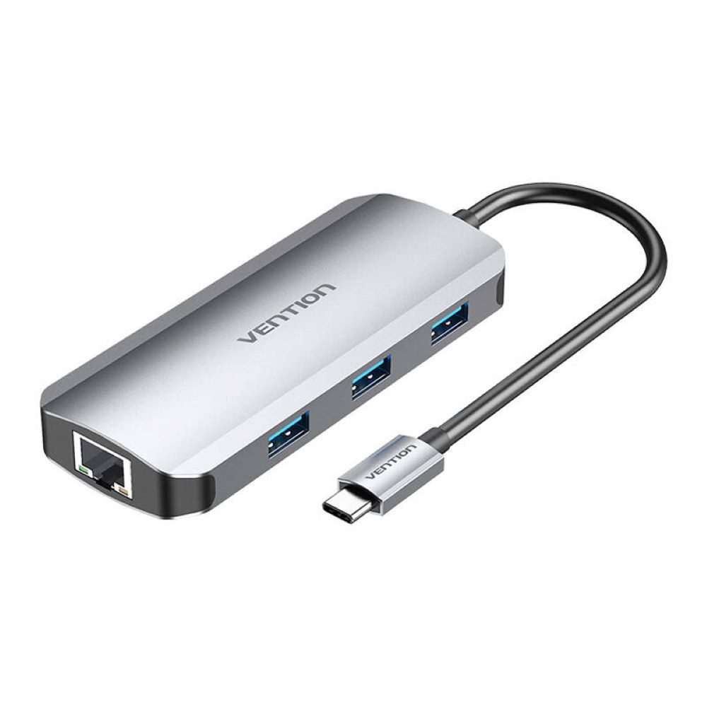 VENTION Laptop-Dockingstation USB-C auf HDMI Dockingstation - 3x USB 3.0 - PD 0,15m (grau)