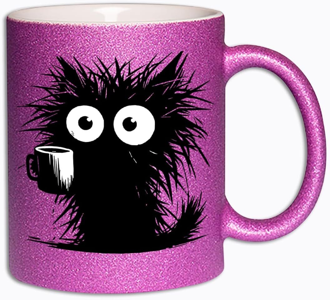 Hustling Sharks Tasse Hustling Sharks® Farbige glitzer-Tassen - Ich brauch Kaffe! II, 330 ml