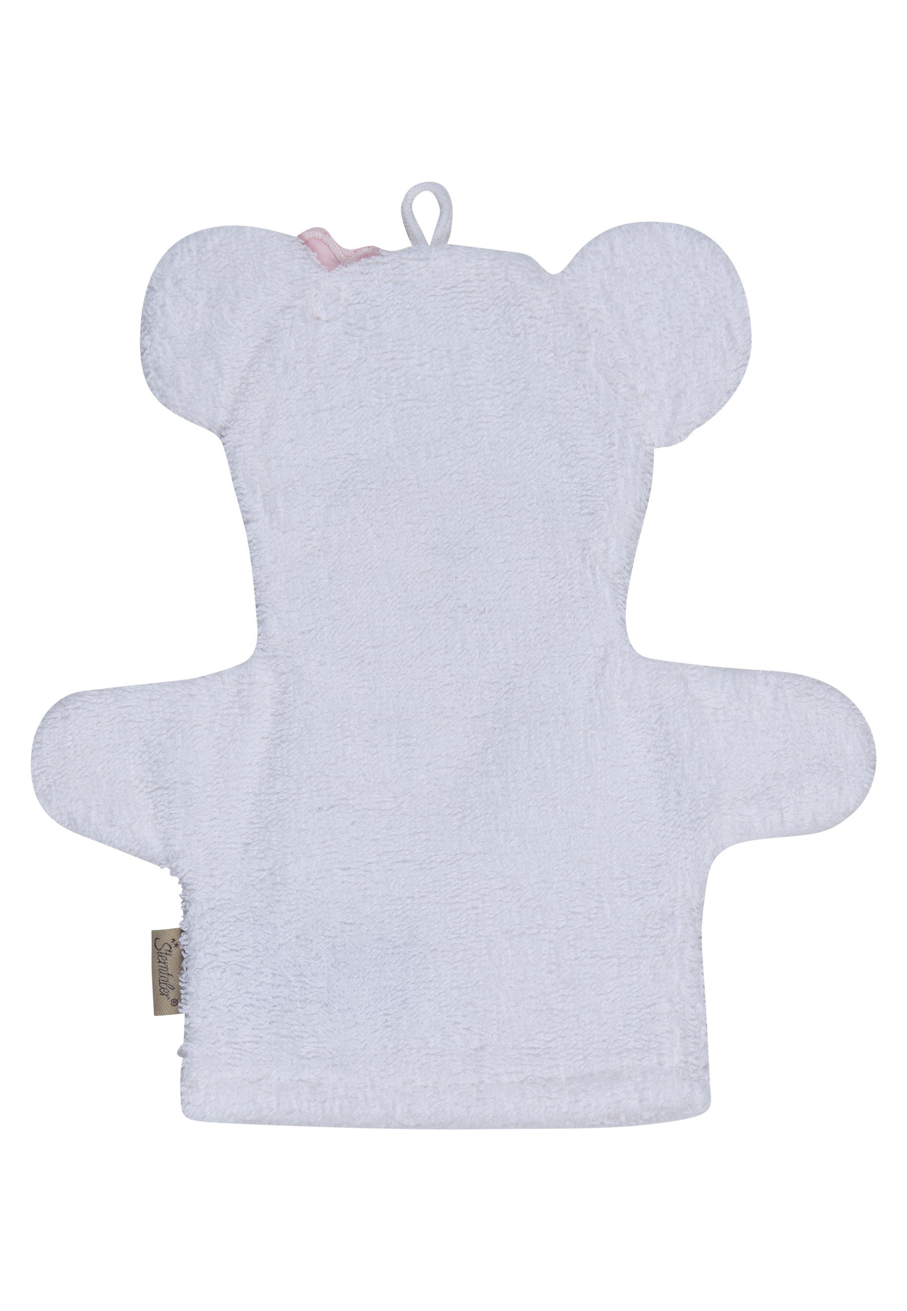 Sterntaler® Waschhandschuh Waschhandschuh BÄR Betty, Frottee (1-St), Waschhandschuh BÄR Betty, aus Frottee, 2in1 Handpuppe u Waschlappen