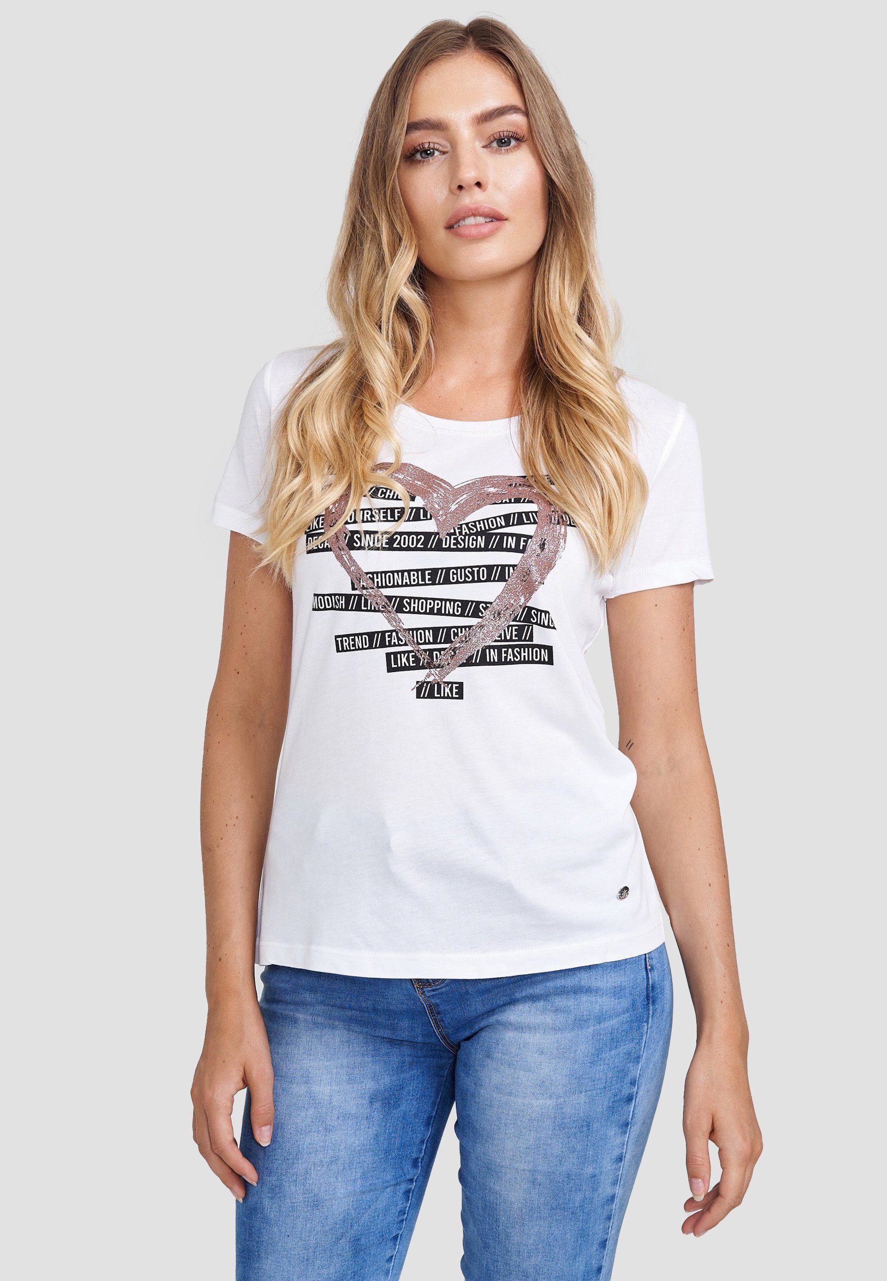 Decay T-Shirt Frontprint, Rundhalsausschnitt Besonders klassischen mit trendigem bequem durch