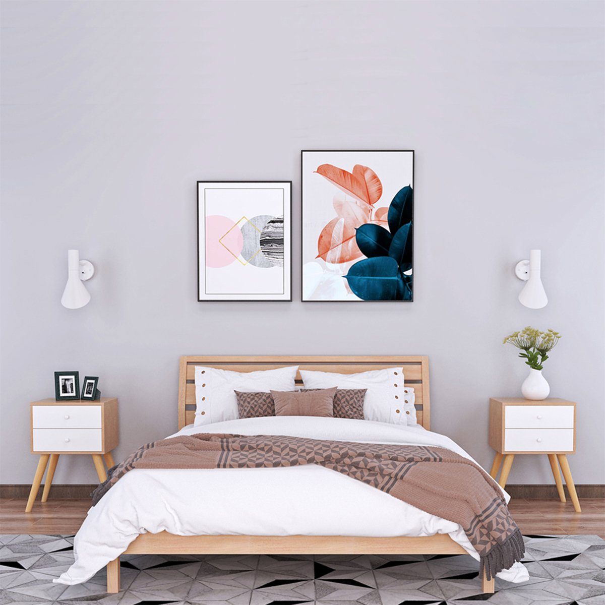 Happy Home Nachttisch 2 Nachttischchen mit Schublade Beistelltisch günstig online kaufen