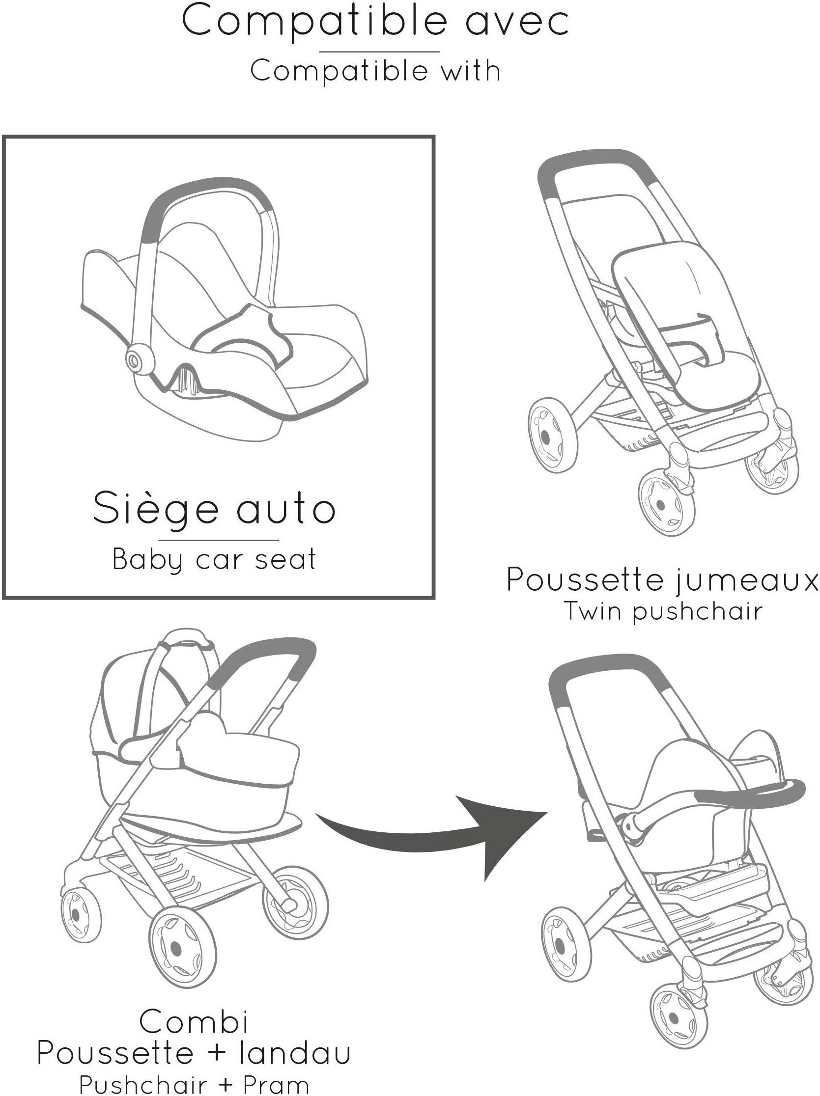 Smoby Puppen Autositz Maxi-Cosi Puppenautositz, Made in Europe
