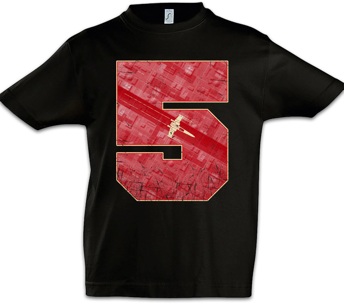Print-Shirt Red Five 5 I Kinder T-Shirt Force Luke Star Alliance Sci-Fi Pilot Wars