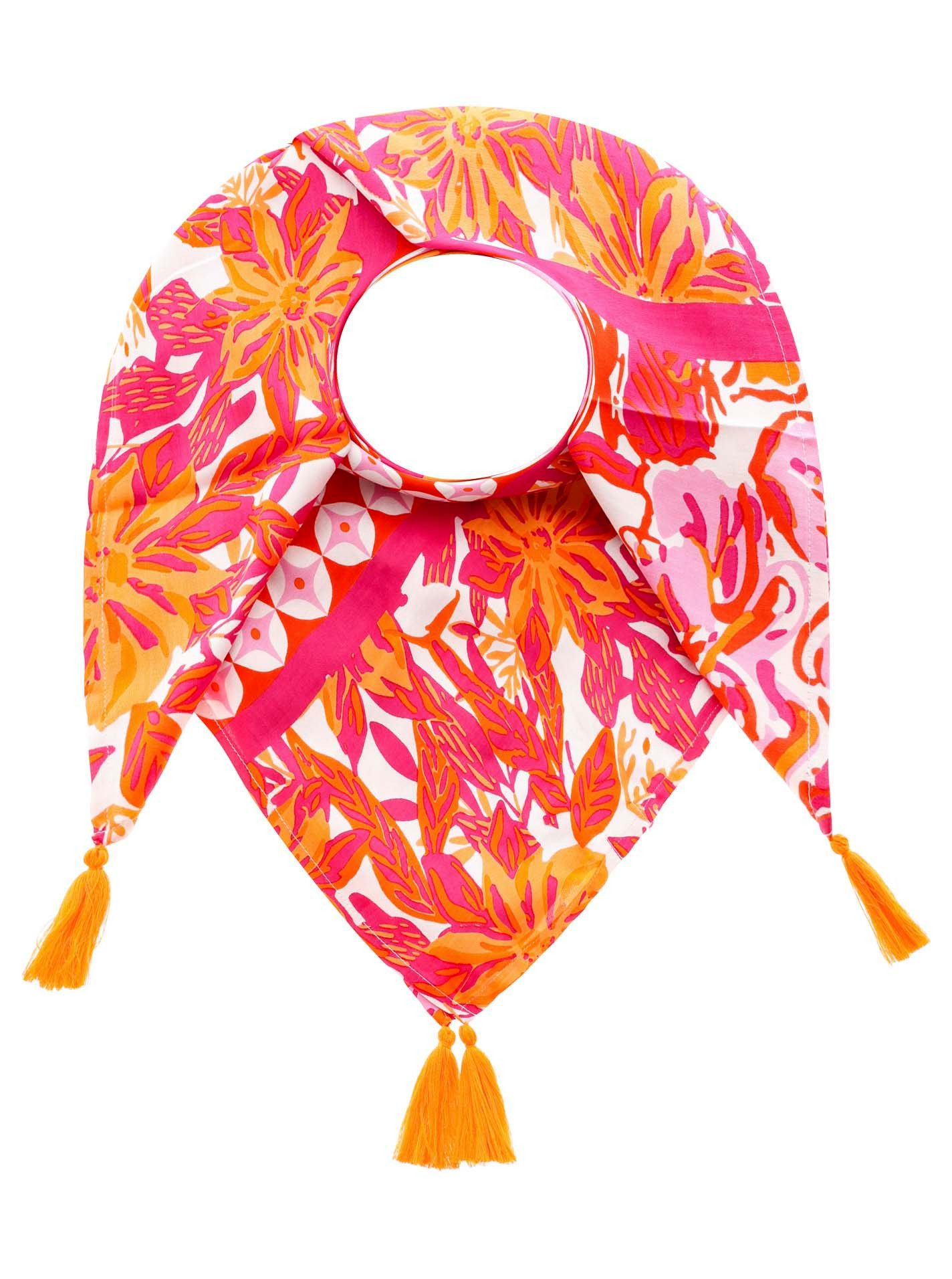 Zwillingsherz Modetuch "Hawaii Blume", mit Tasseln und farbenfrohem Blumenm günstig online kaufen