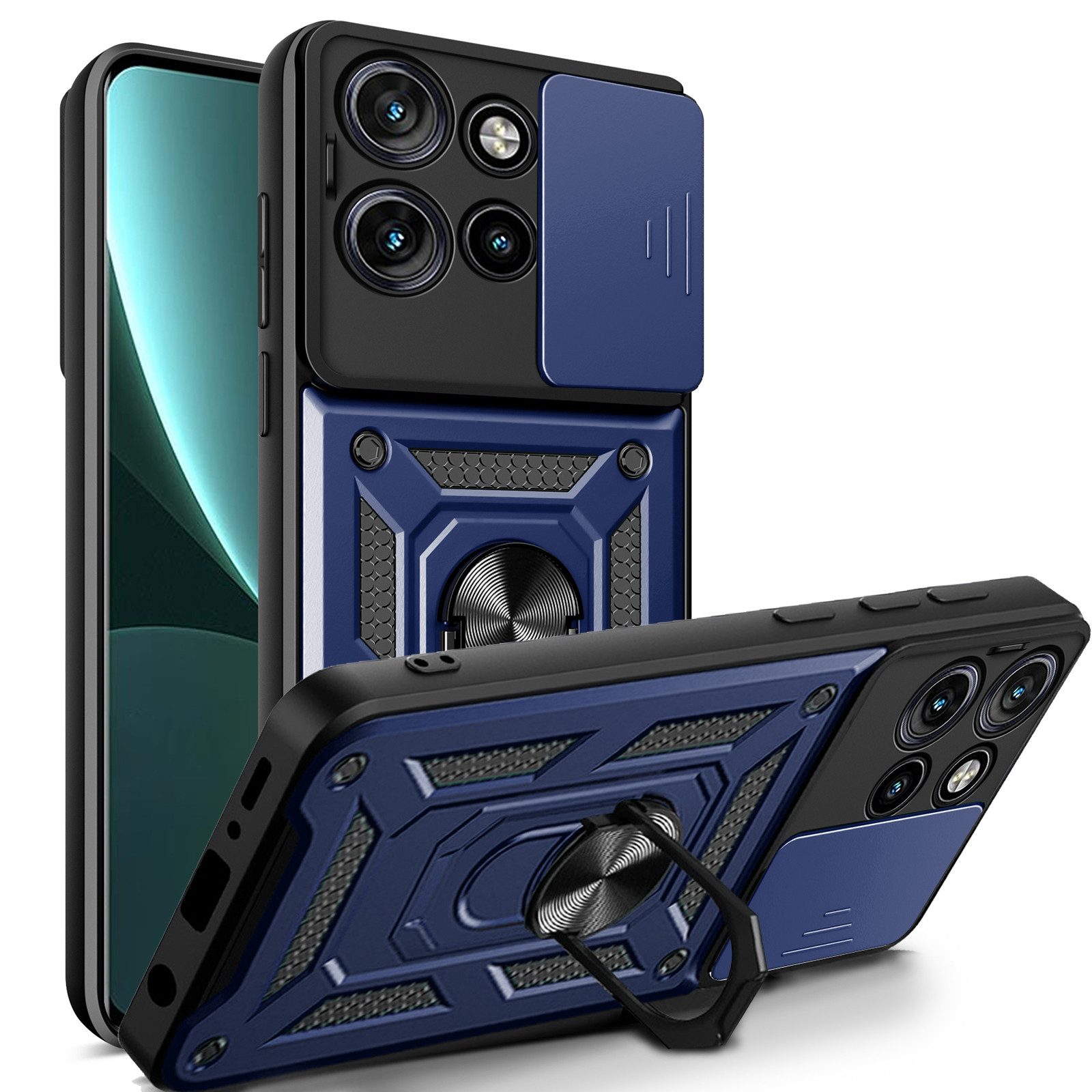 betterfon Handyhülle für Motorola Edge 50 Neo Hülle Schutzhülle mit Kameraschutz, Outdoorhülle mit Ringhalter, Silikonkern & präziser Passform
