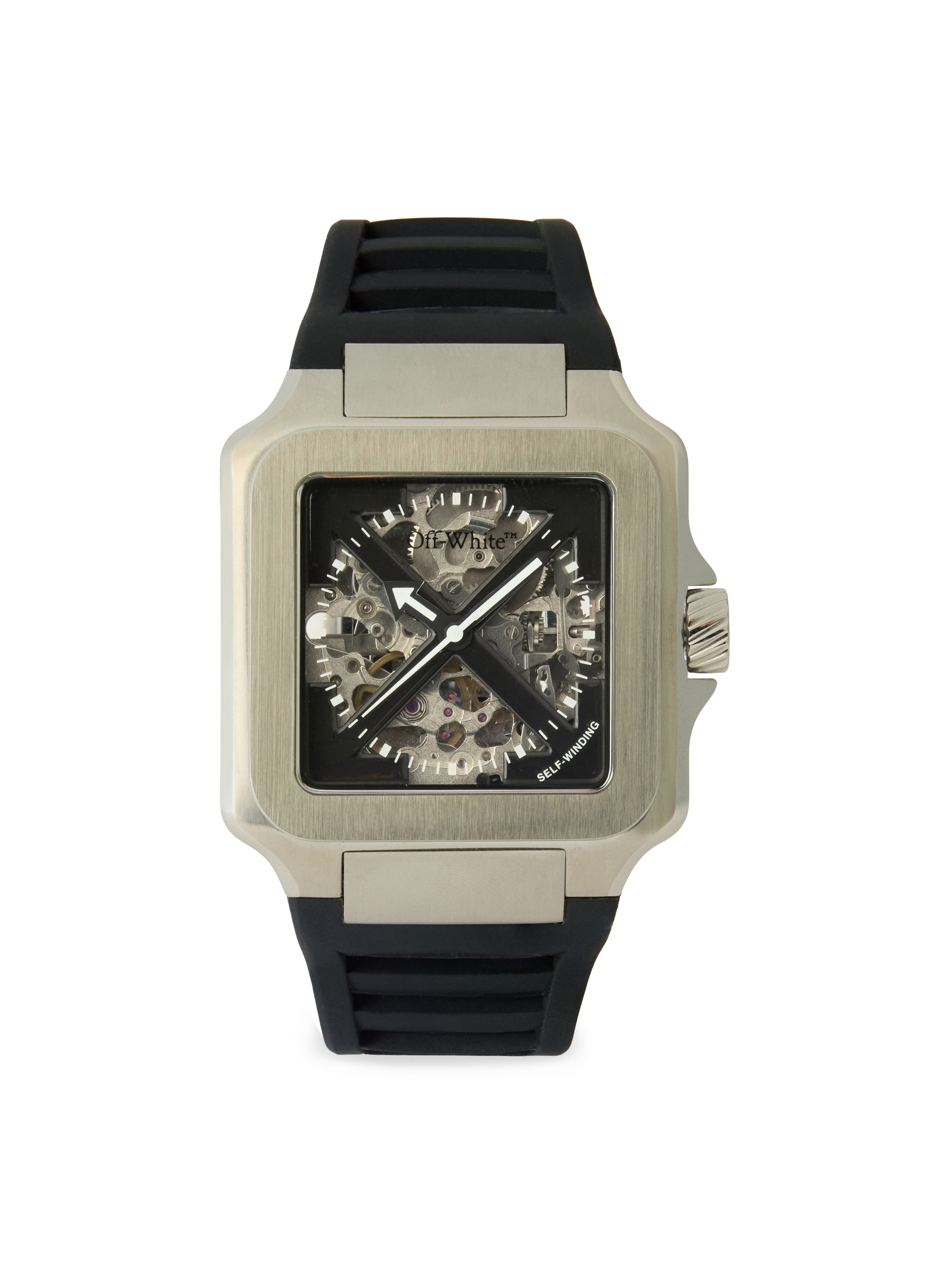 OFF-WHITE Automatikuhr PROTO AUTO OW1G008P0015, Armbanduhr, Herrenuhr, Mechanische Uhr, Silikonarmband, analog