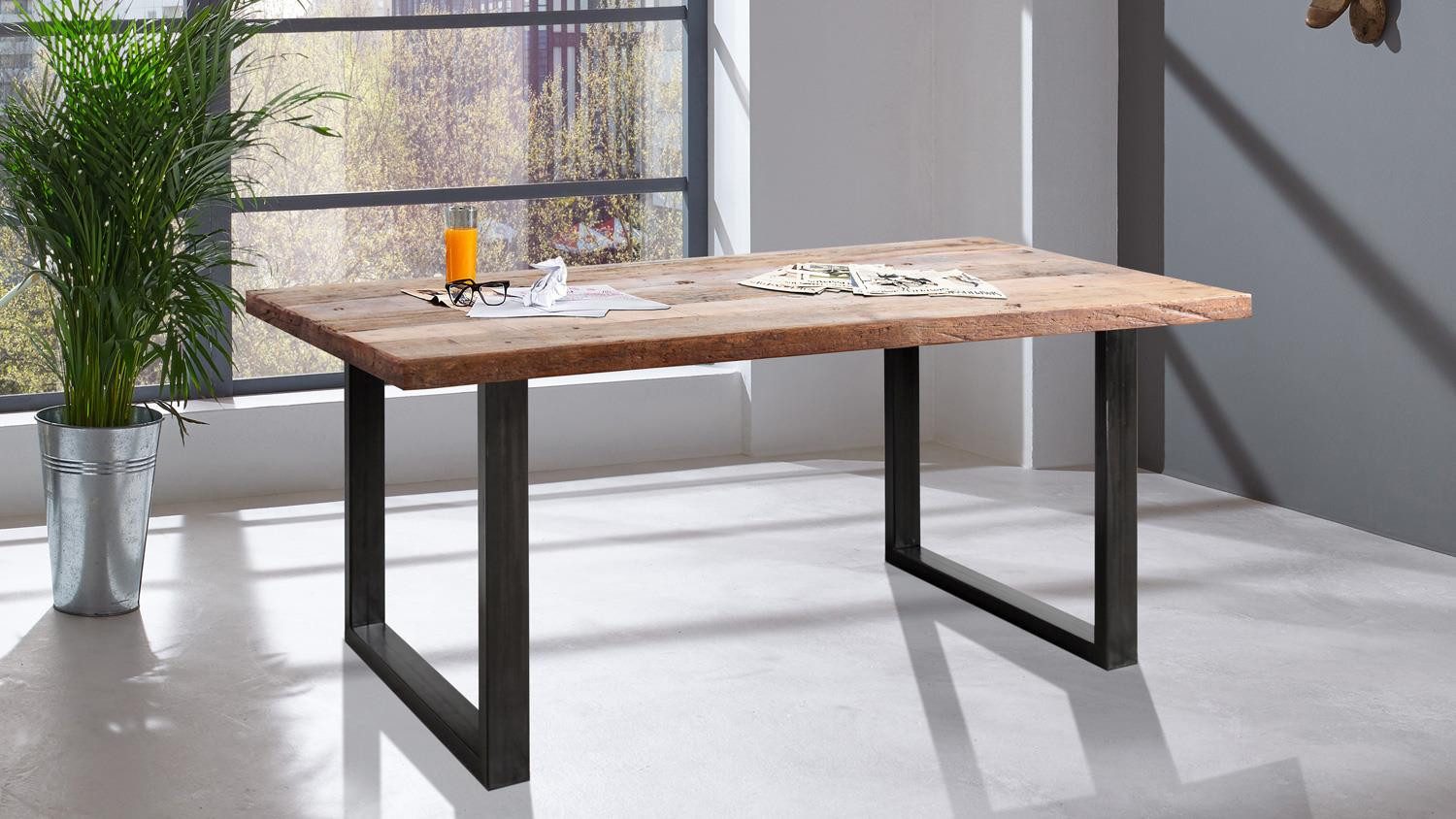 WOLFMÖBEL Esstisch Esstisch Bark 4081 Altholz recycelt natur 200x100 cm