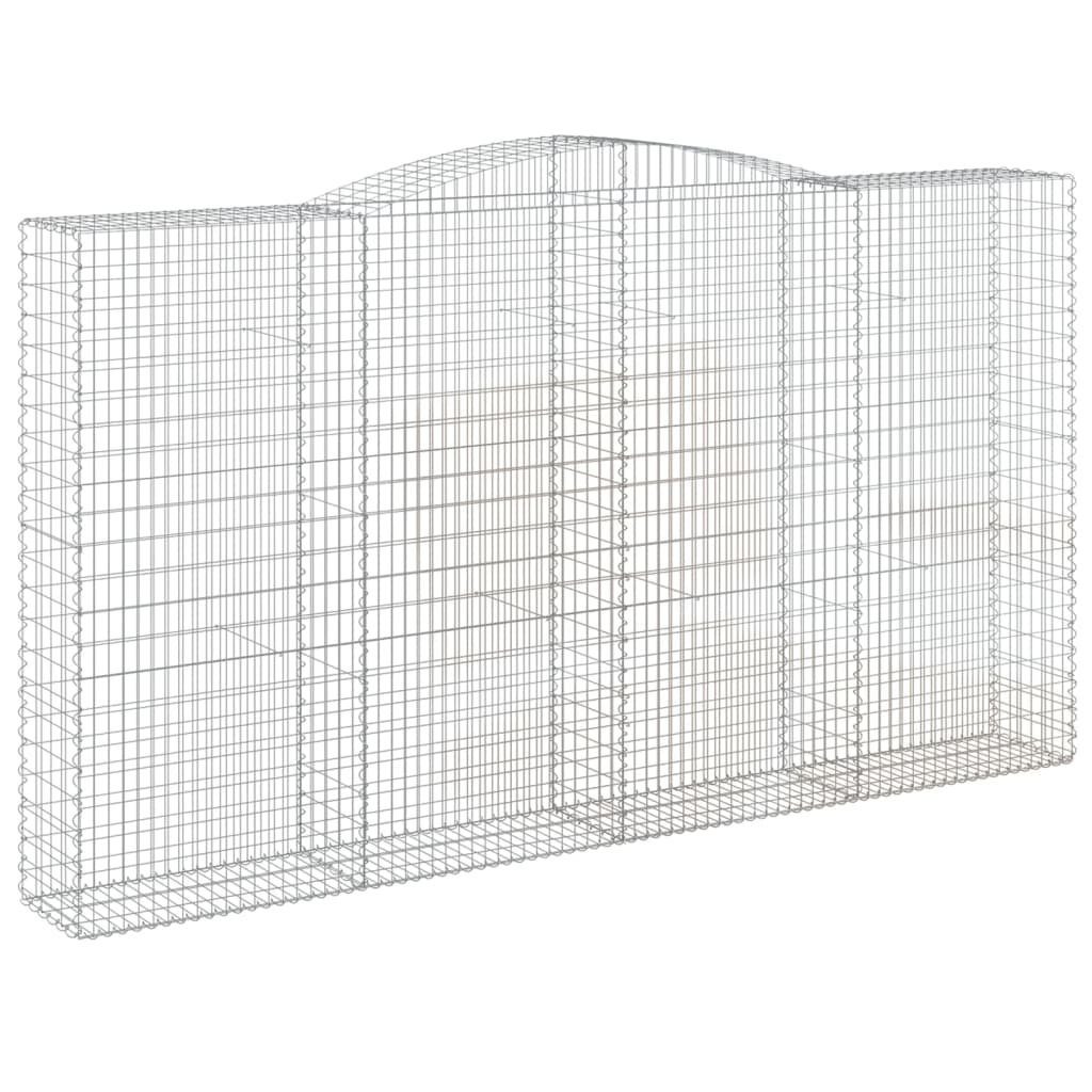 Blumentopf Gabionen mit Hochbogen 10Stk. 400x50x220/240cm Verzinktes Eisen