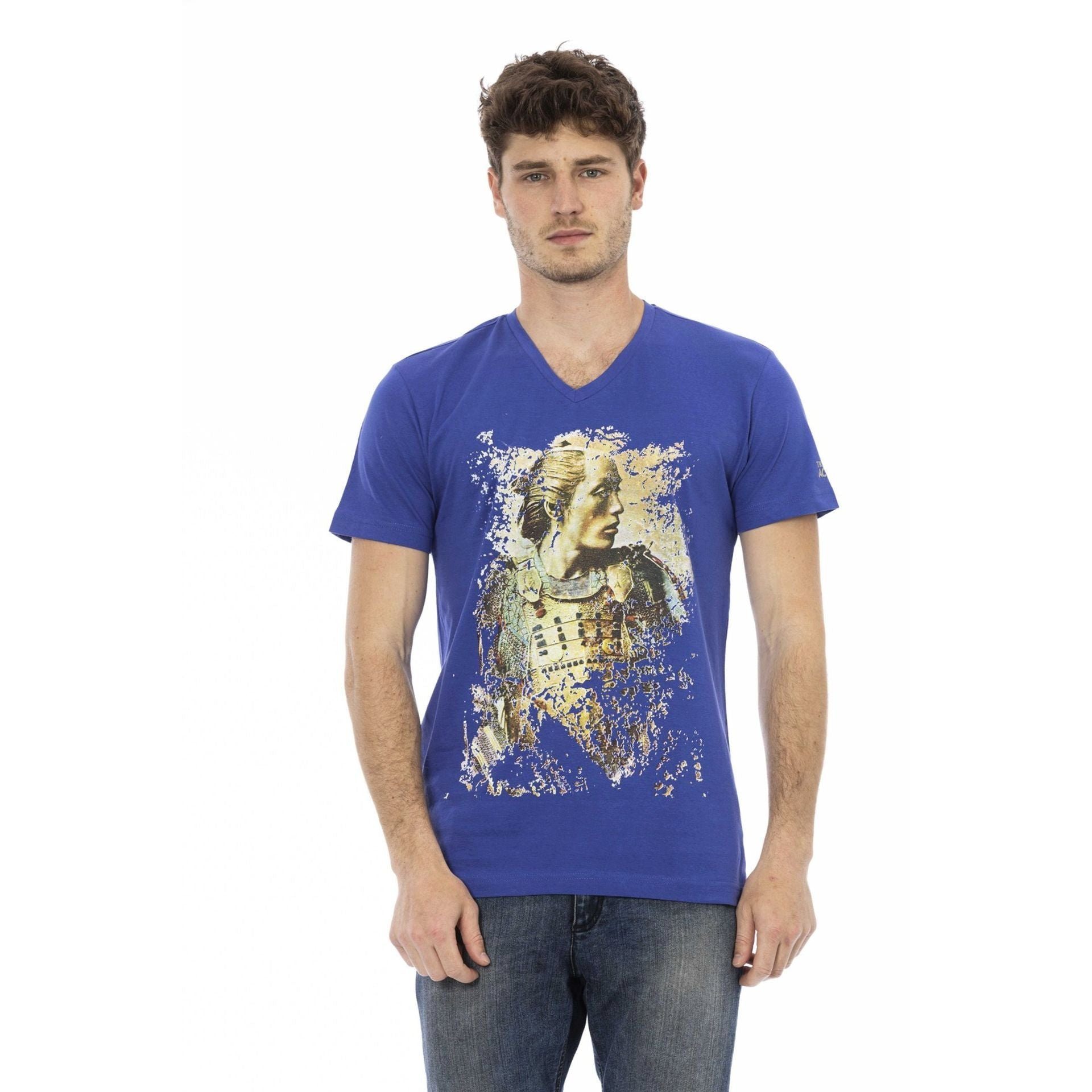 sich Blau verleiht Trussardi durch Action eine aus, aber T-Shirts, das Note Es subtile, Trussardi Logo-Muster das zeichnet stilvolle T-Shirt