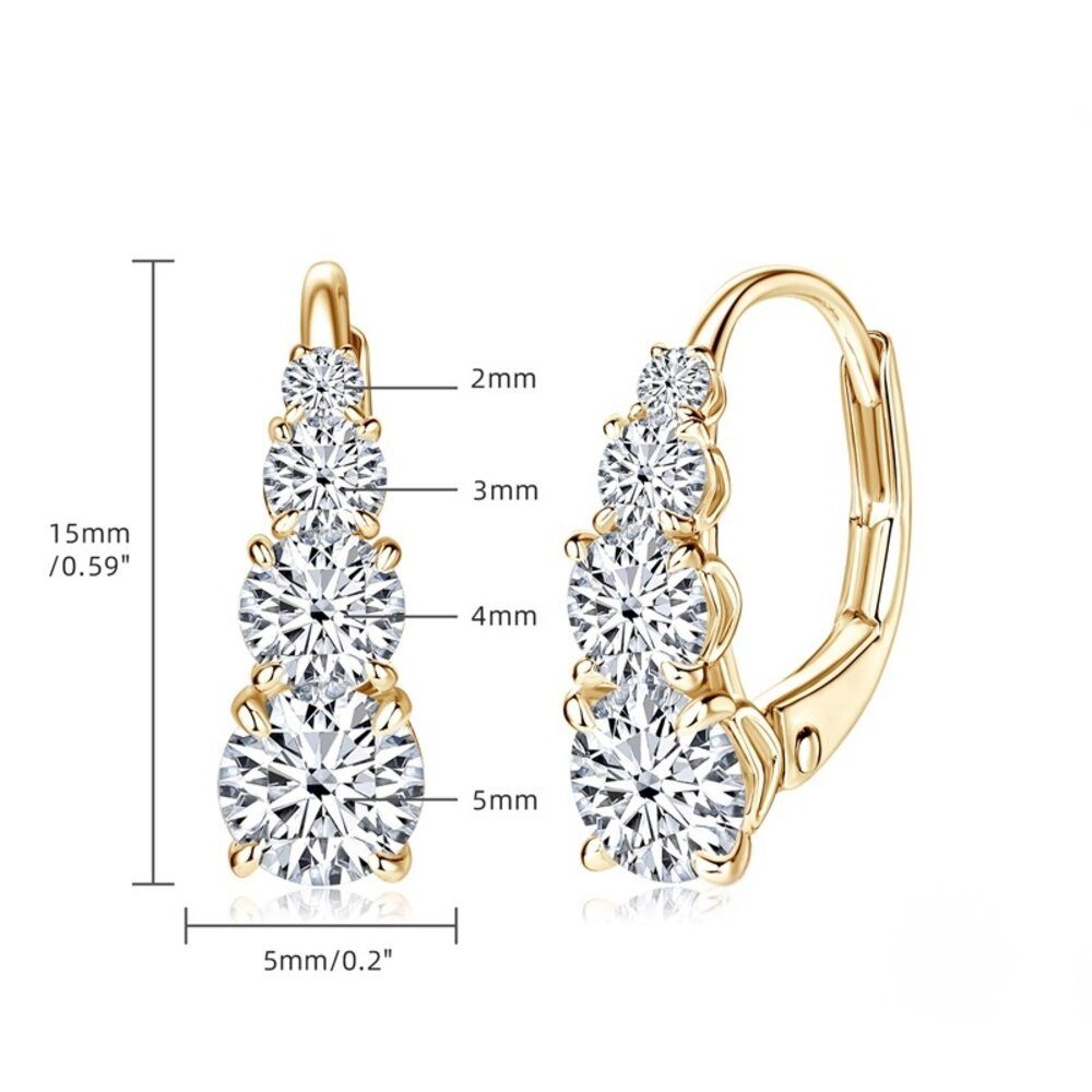 ROUGEMONT Paar Creolen Funkelnde Moissanit Damen Creolen Ohrringe 18K Gold, Echtschmuck mit Zertifikat – Bild 4 von 5