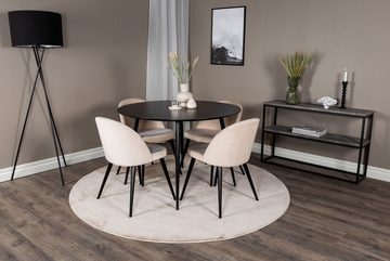 ebuy24 Essgruppe SilarBL100 Essgruppe Esstisch schwarz und 4 Velvet, (5-tlg)