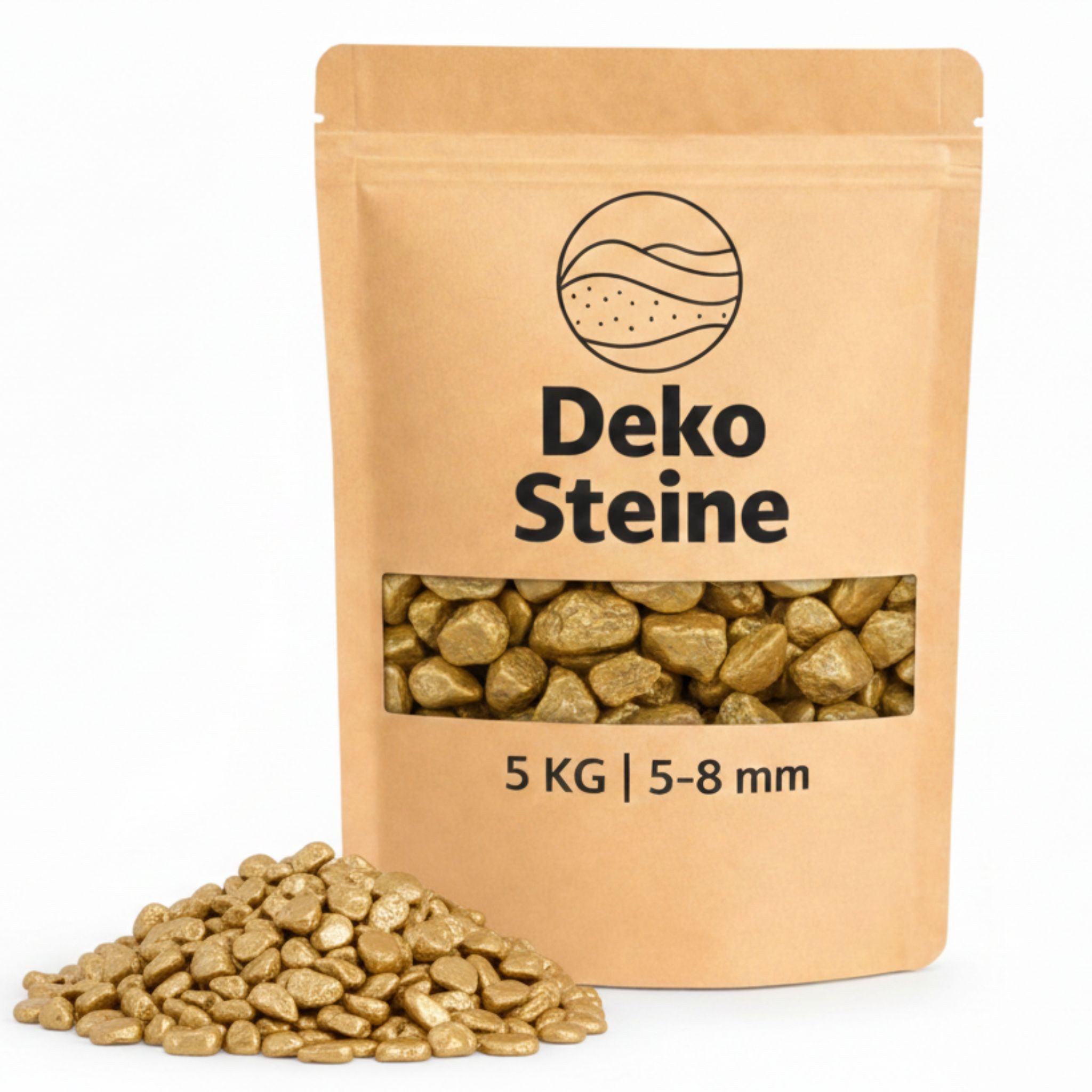 matches21 HOME & HOBBY Deko-Granulate Deko-Steine 5 KG gold Ø 5-8 mm Vasen Glas-Füllung Streudeko, (1 St), Farbiges Deko-Granulat als bunte Tischdeko Hochzeitsdeko