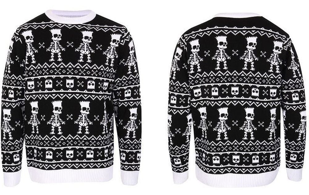 The Simpsons Rundhalspullover Bart Skeleton Repeat Jumper