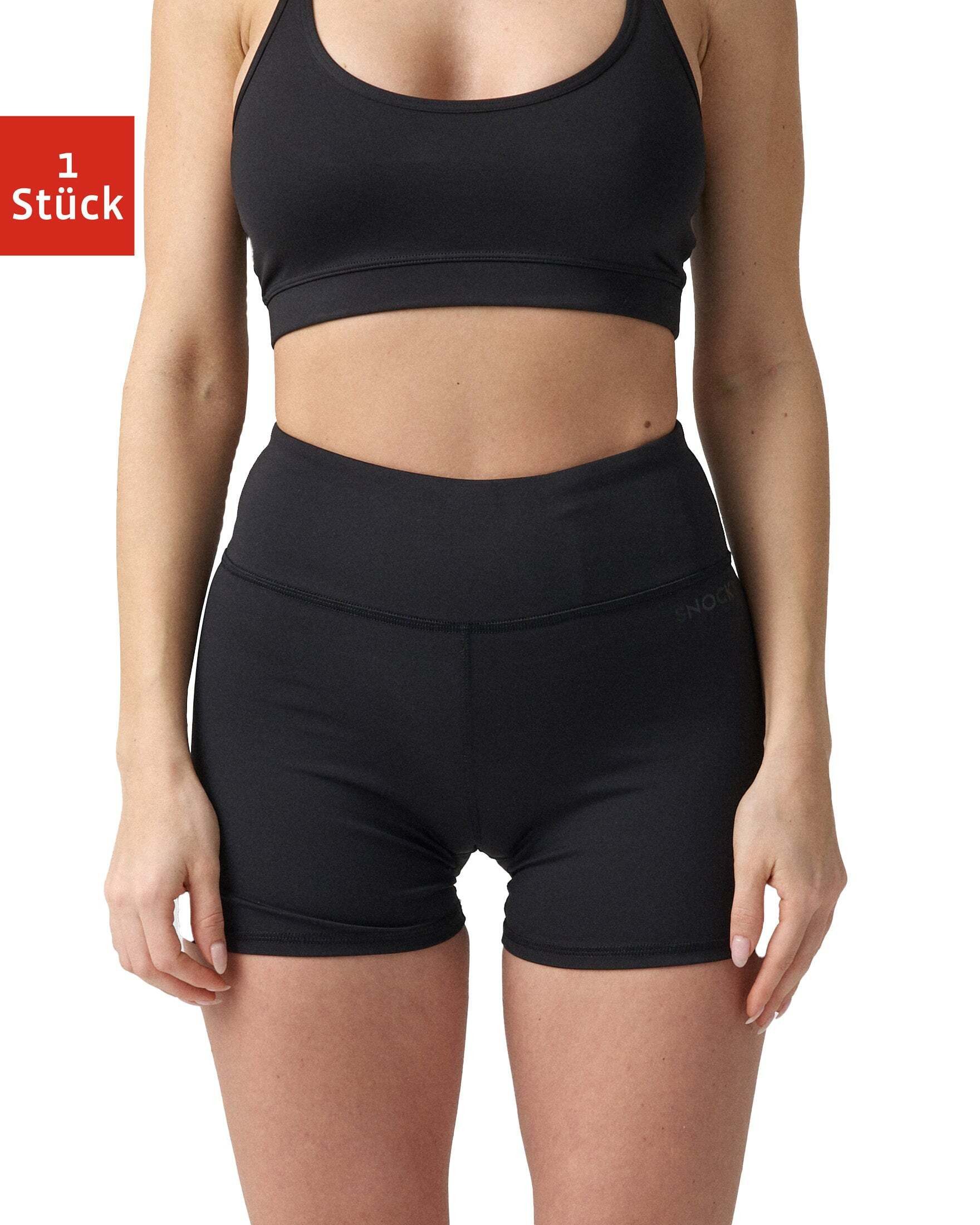 SNOCKS Sporthose High Waist Hot Pants (1-tlg) blickdickt, mit Schlüsselfach und ohne kratzenden Zettel